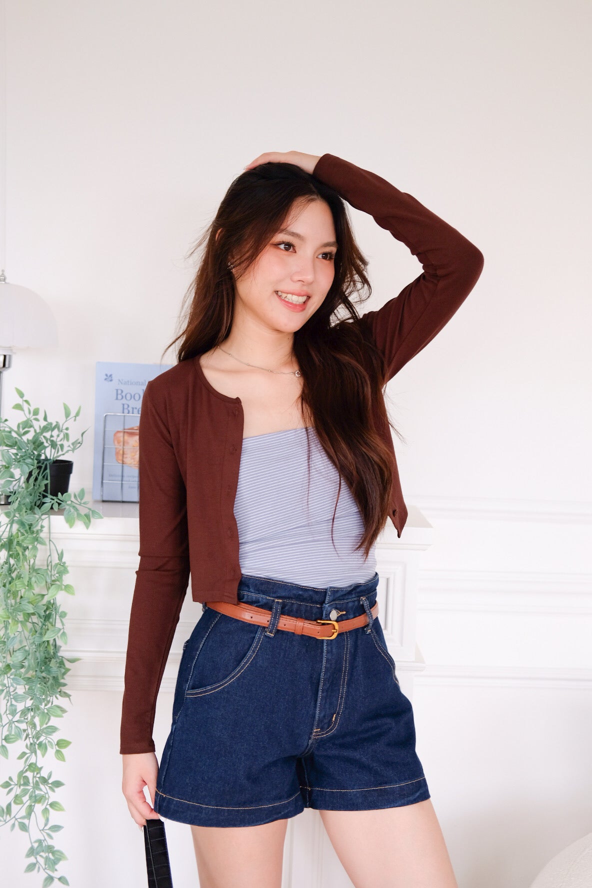 Isla Button Cardigan (Mocha)