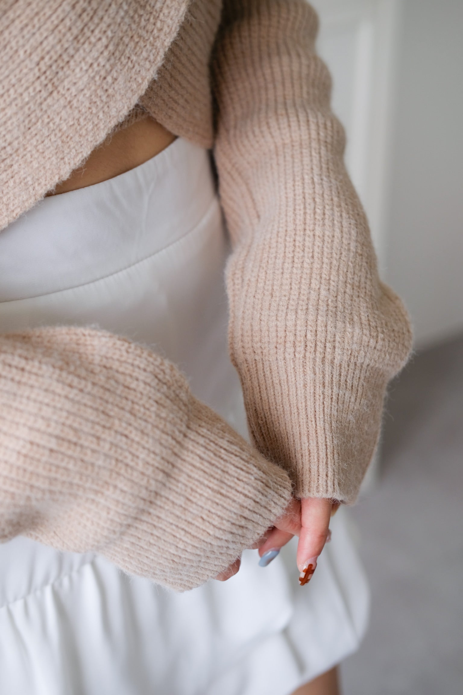 Olivia 2-in-1 Knit Sweater Set (Khaki)