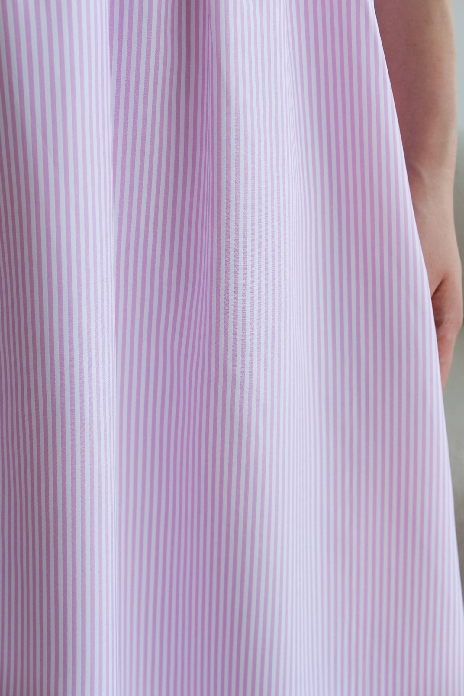 Helen Ruched Flare Maxi Dress (Pink Stripe)