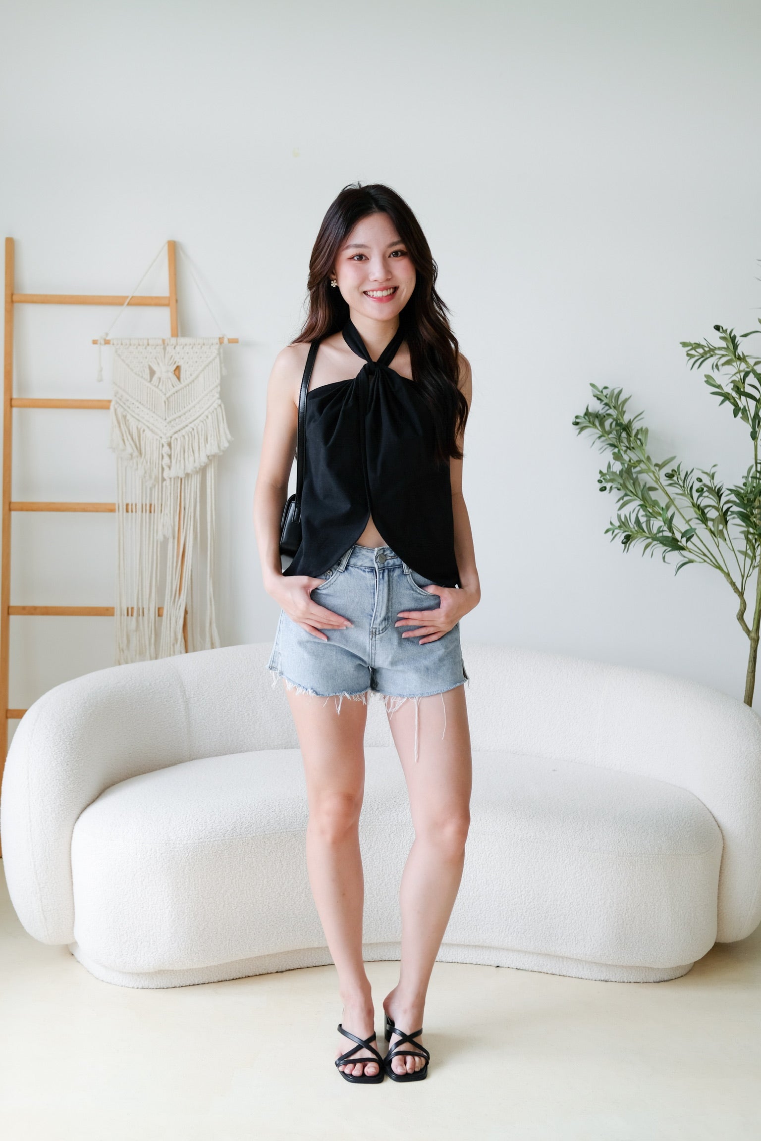 Naylie Halter Muji Top (Black)