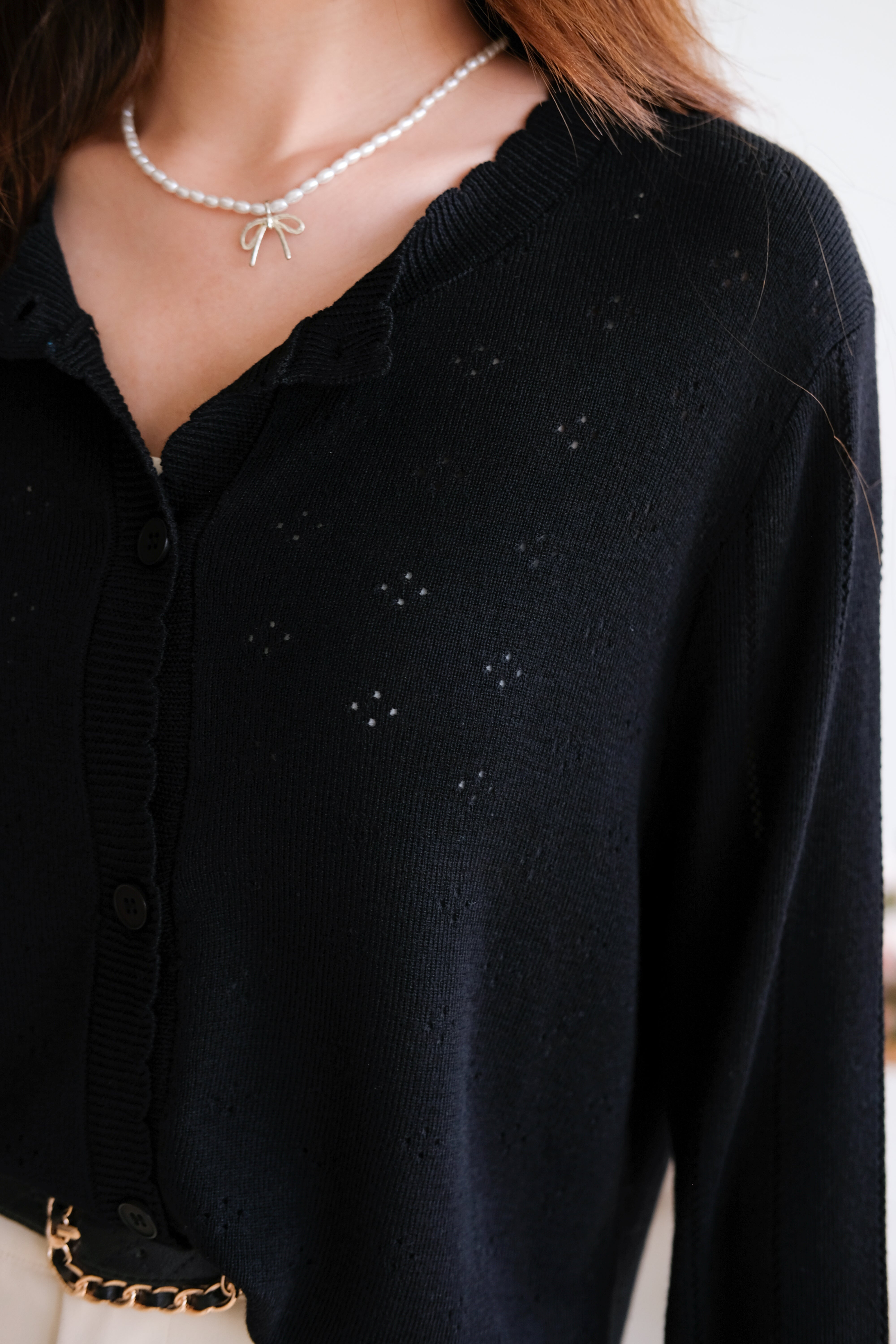 Kasley Light Knit Cardigan (Black)