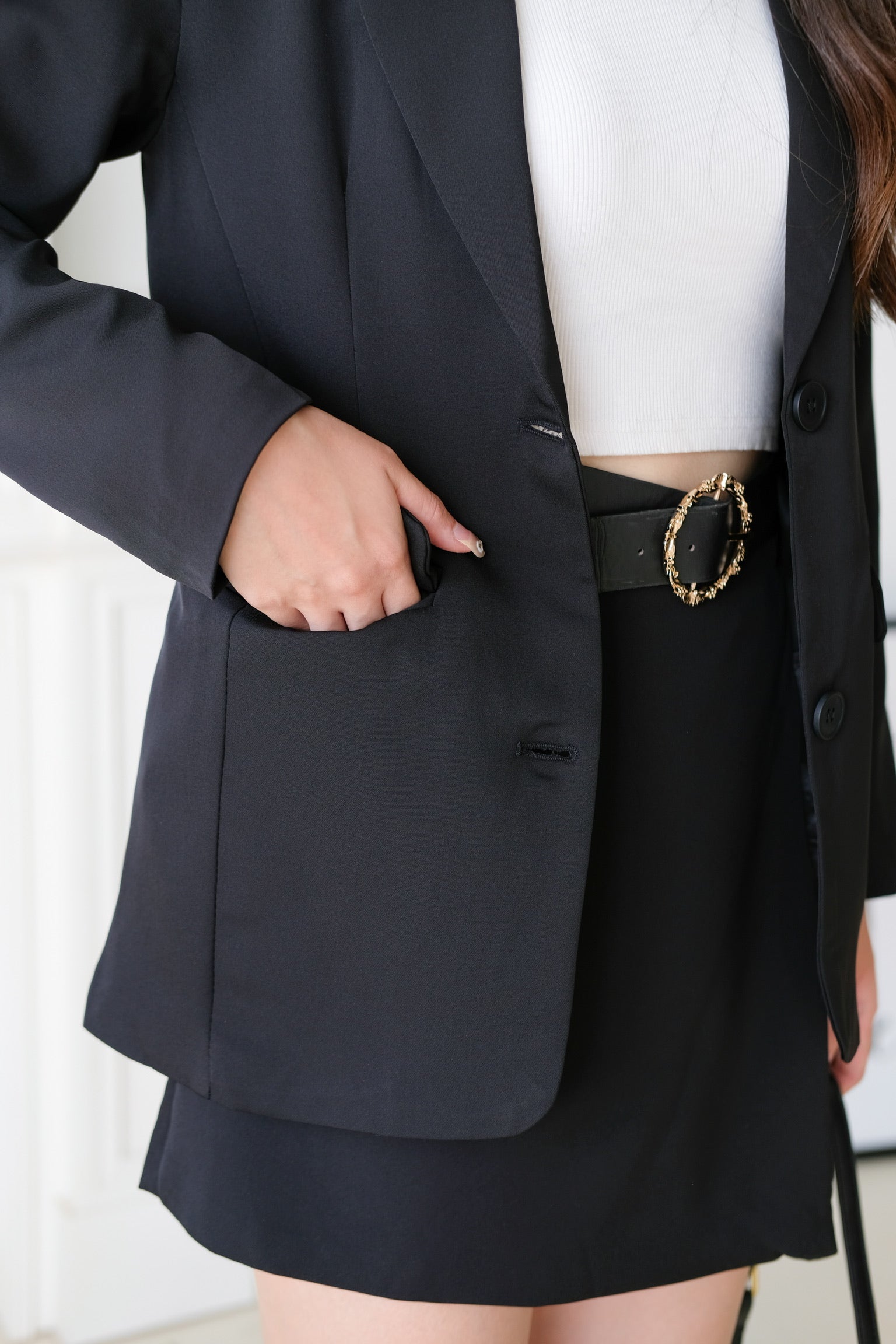 In A Meeting Collared Blazer (Black)