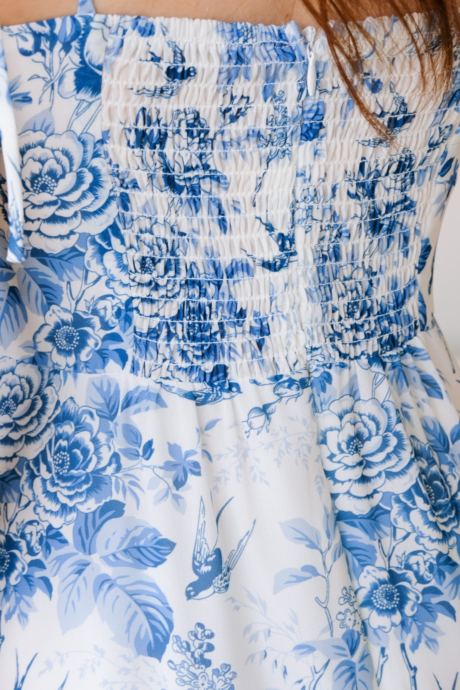 Eleanor Floral Midi Dress (Blue)