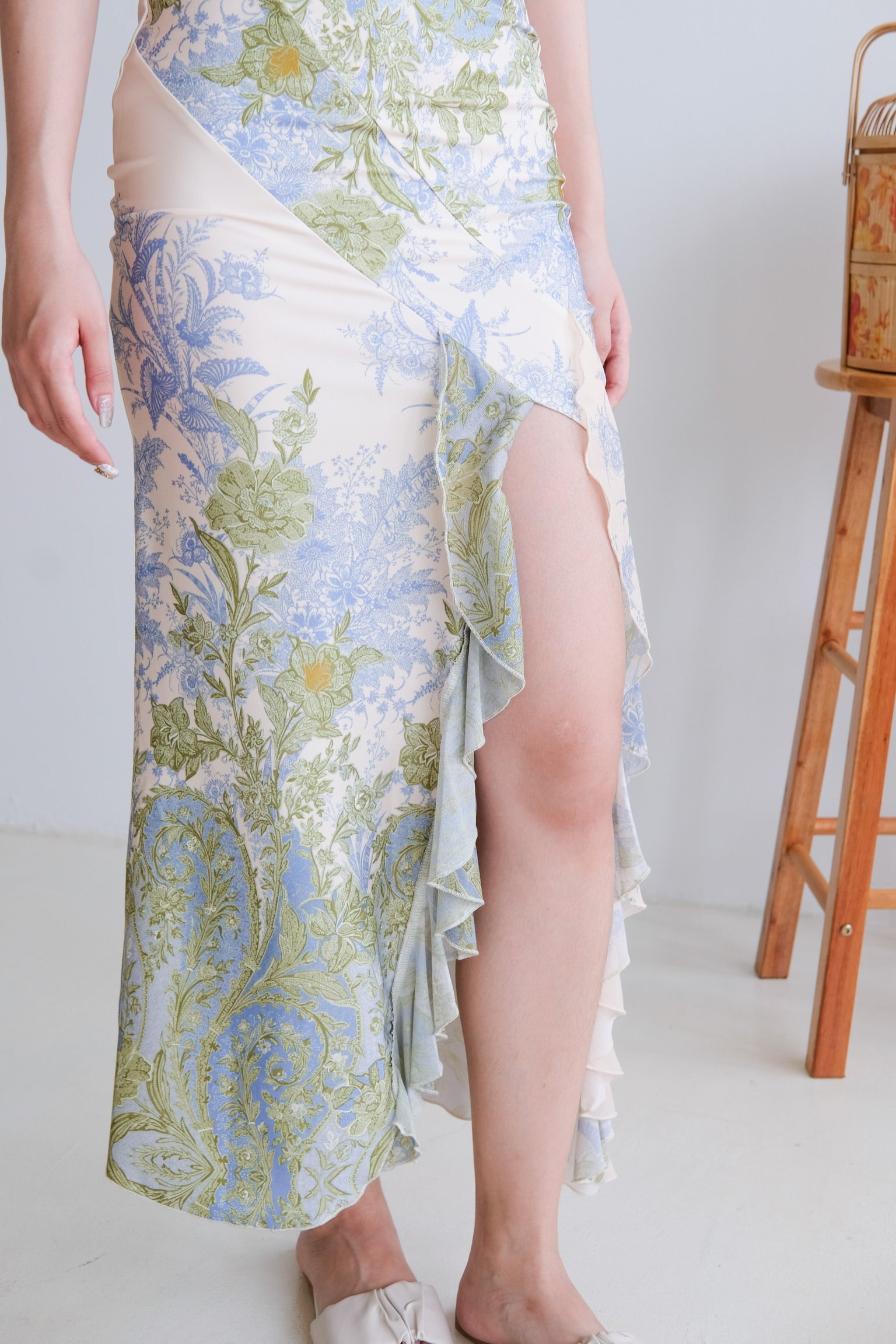 Rainforest Floral Tube Maxi Dress (Tropical Green)