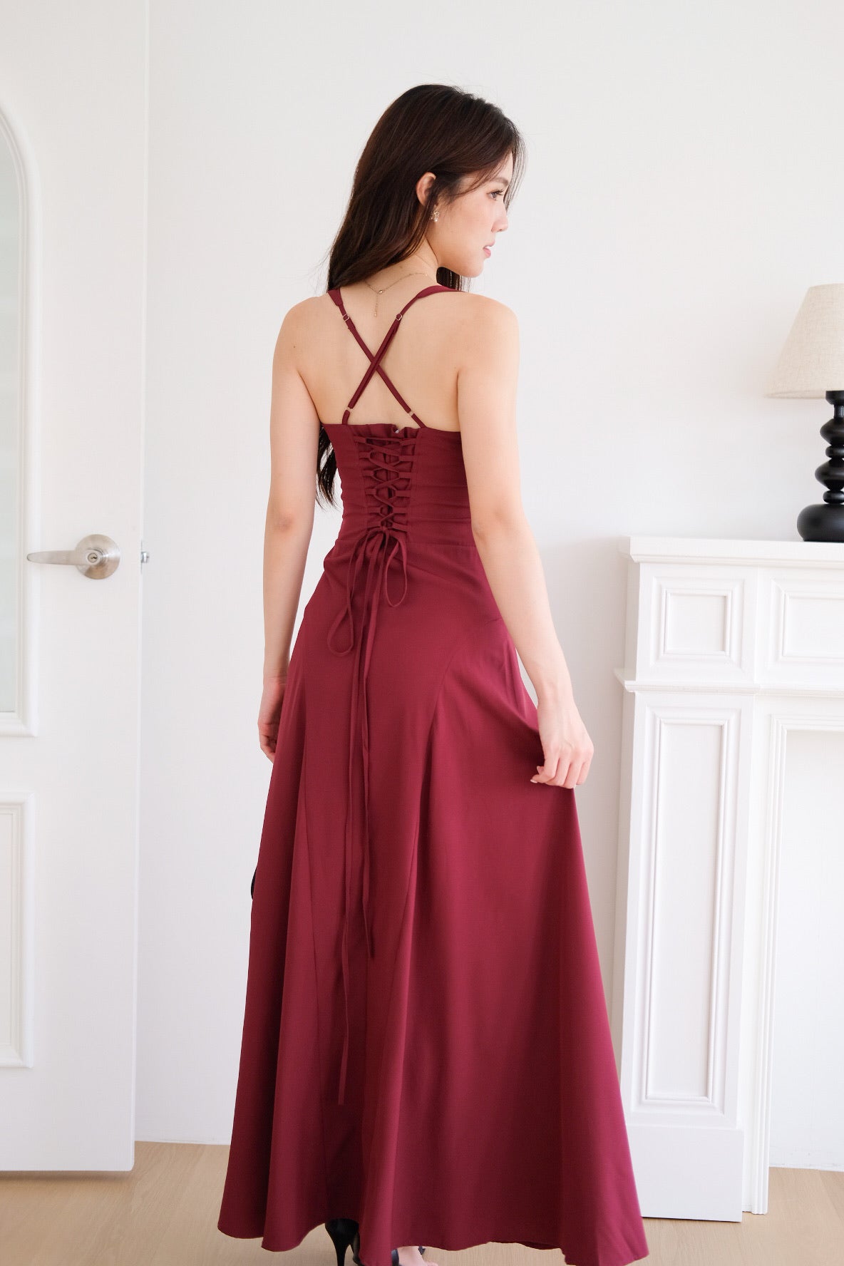 Edelynn Skater Maxi Dress (Wine)