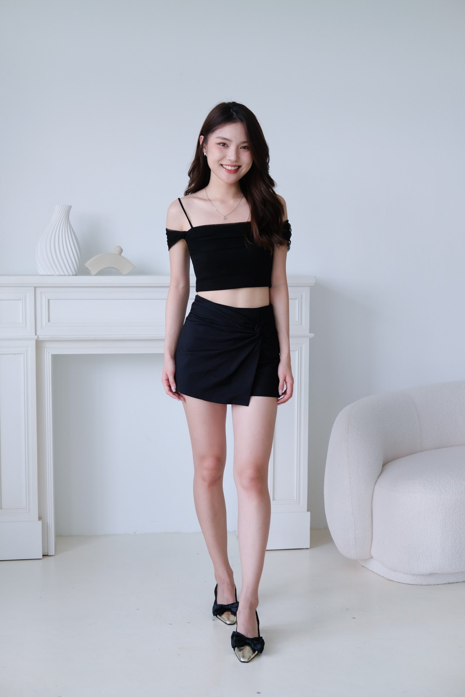 Macy Twist Knot Skort (Black)