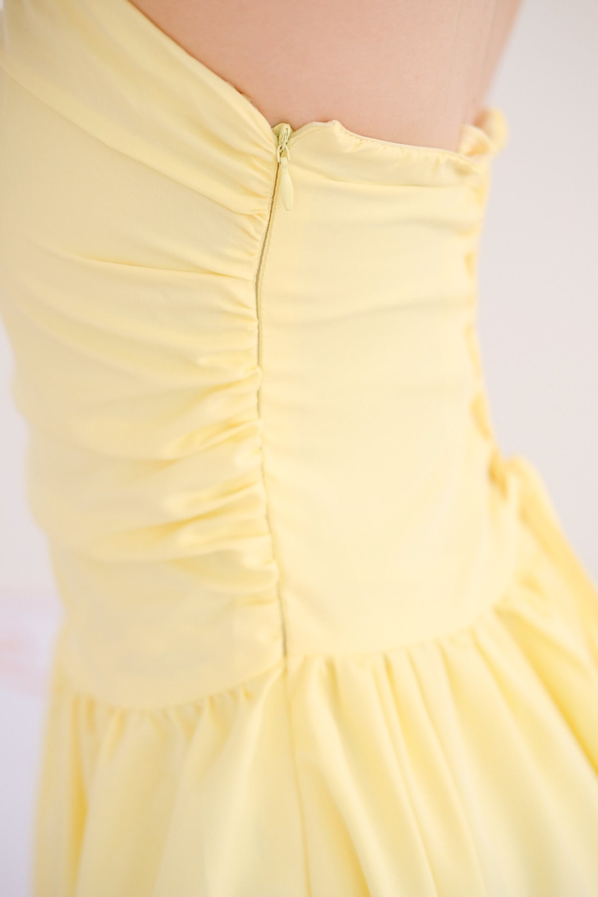 Vianna Asymmetrical Slit Bubble Maxi Dress (Sunshine Yellow)