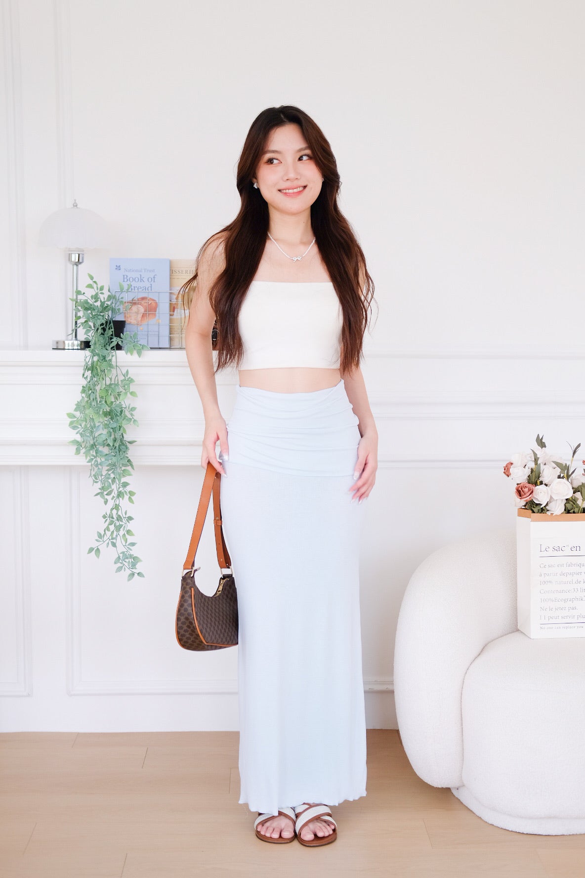 Sienna Cotton Maxi Skirt (Pale Blue) [ ETA 26 Aug ]