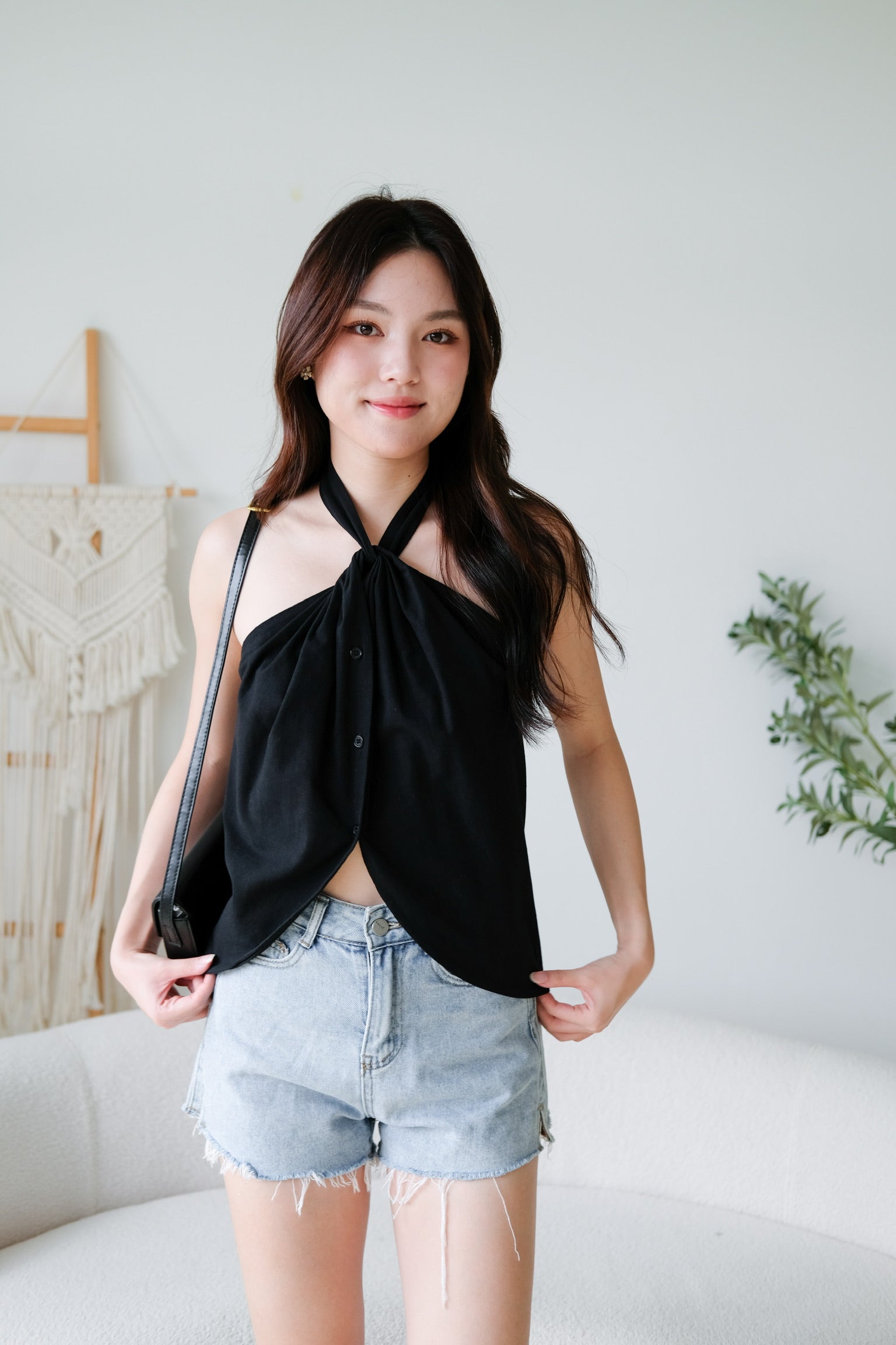 Naylie Halter Muji Top (Black)