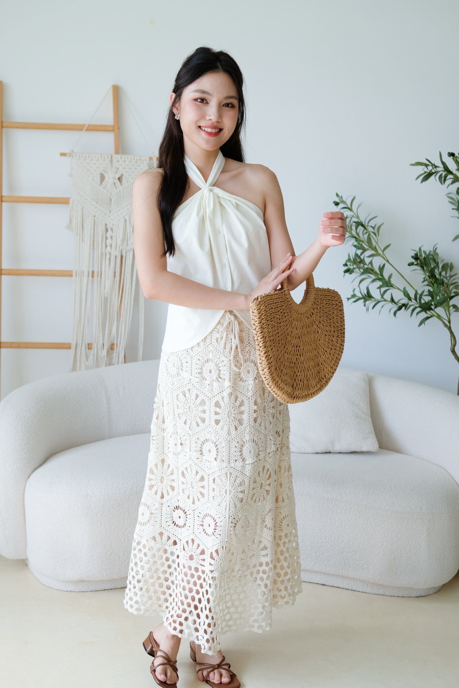 Naylie Halter Muji Top (Cream)