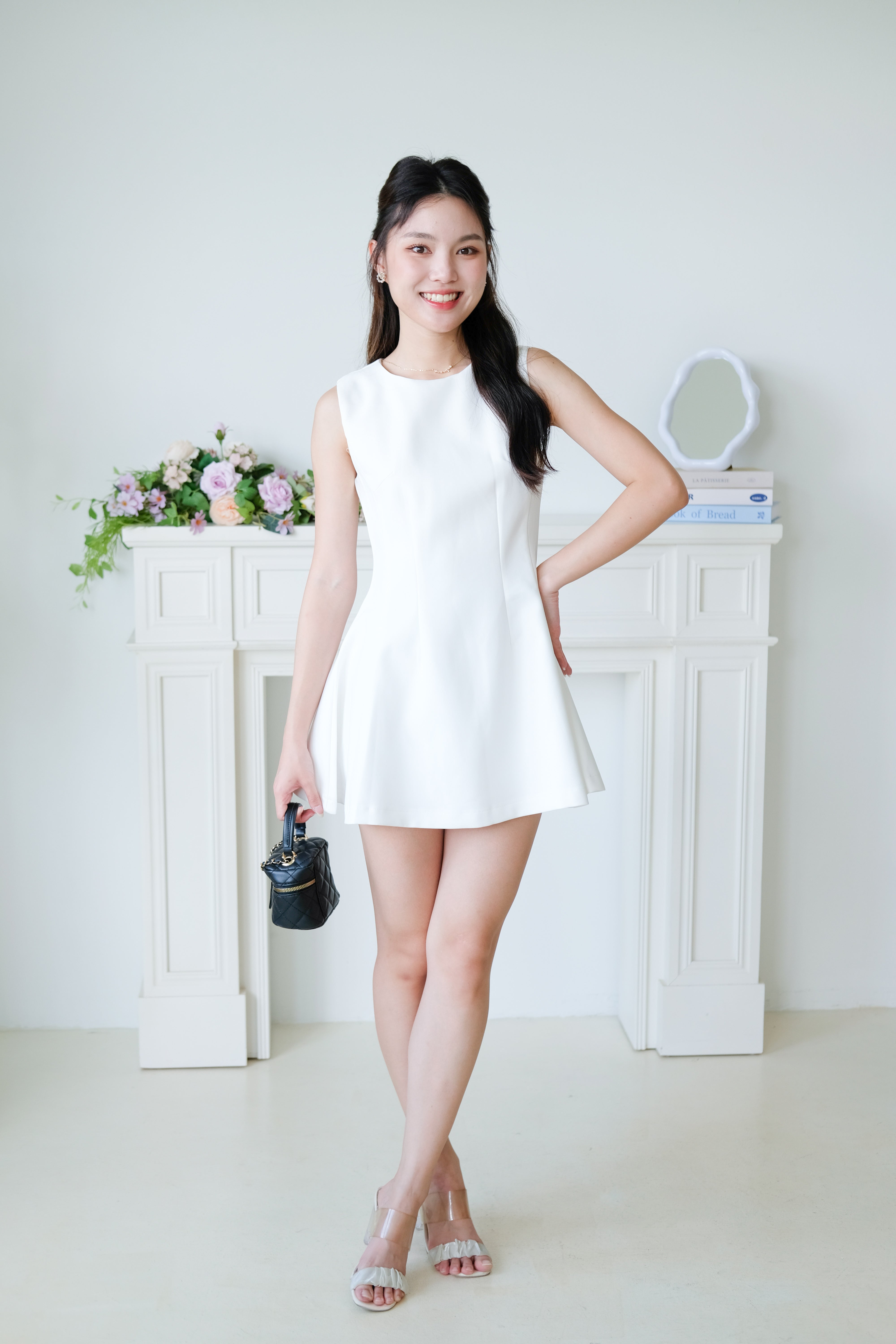 Tasya Skater Dress (White)
