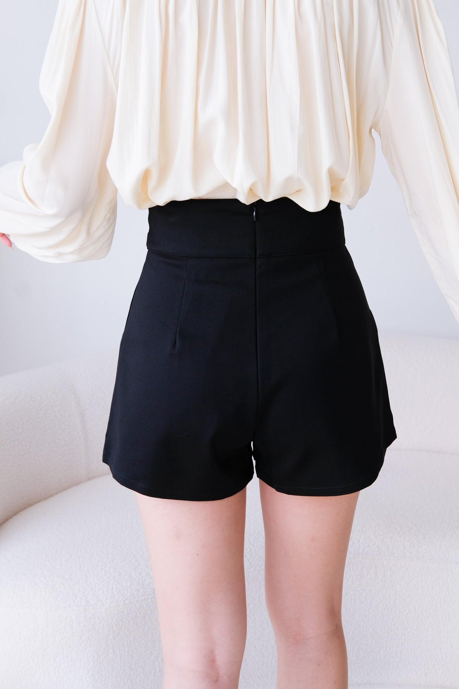 Ruth High Waist Shorts (Black)