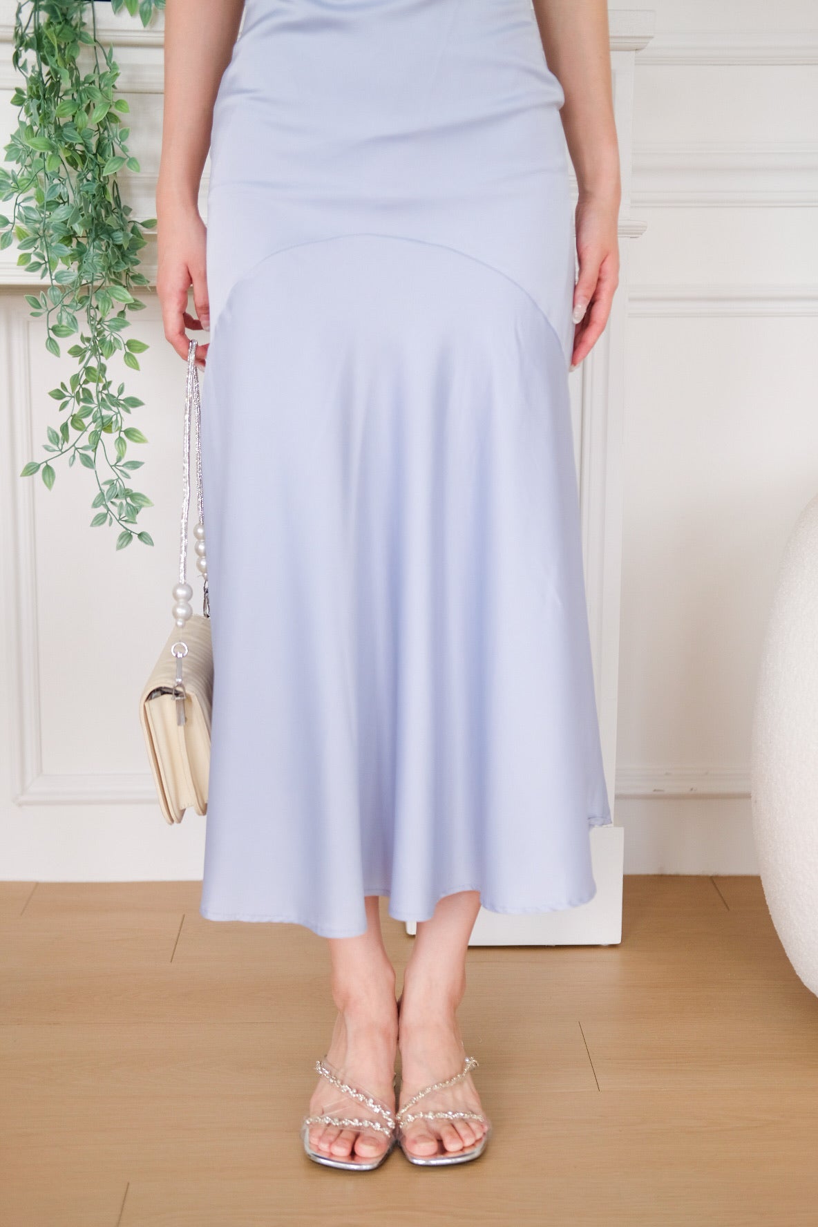 Marina Ruffle Mermaid Maxi Dress (Frost Blue)