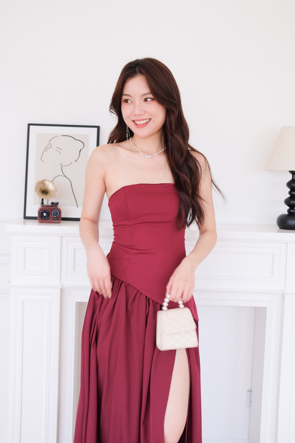 Kimberly Tube Sash Maxi Dress (Wine)