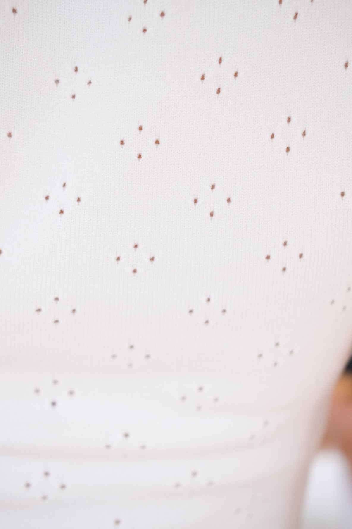 Tyla Scalloped Pointelle Top (Off White)