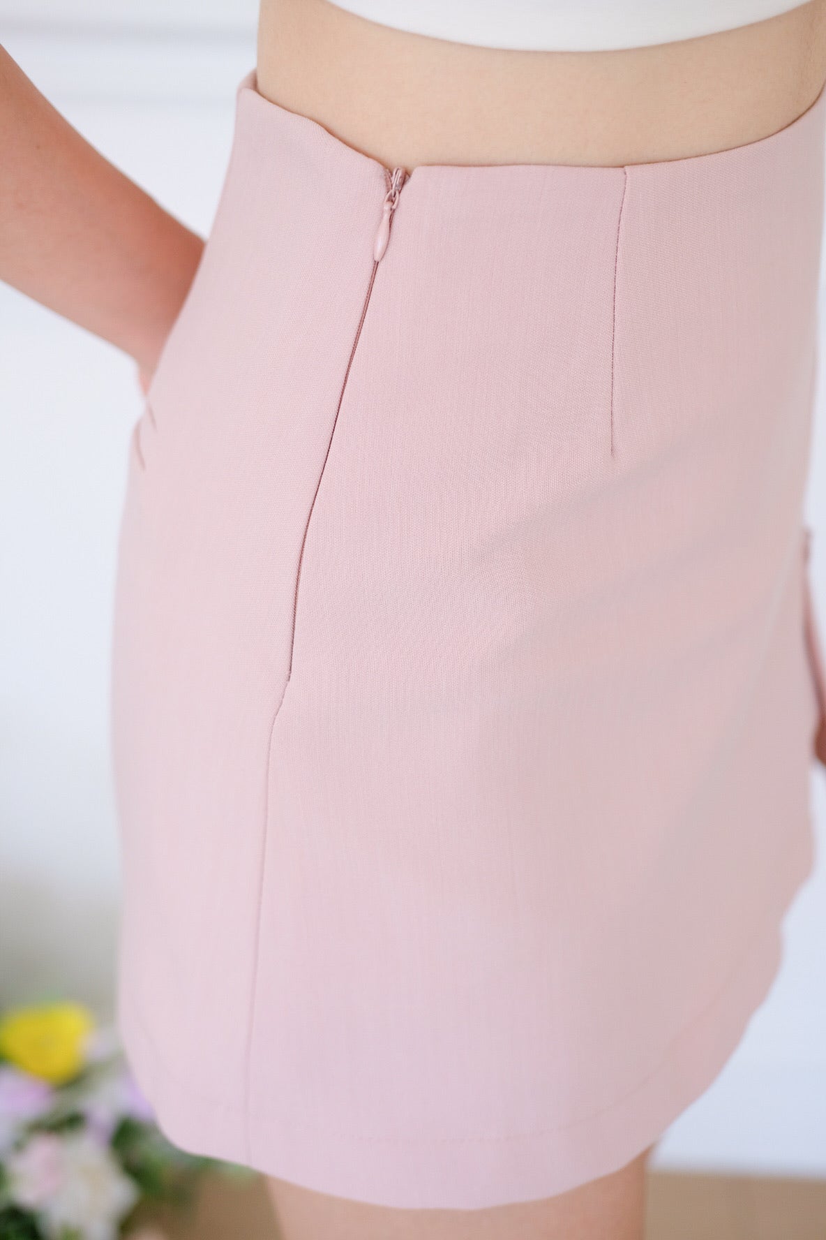 Shanell Basic Side Slit Skorts (Blush Pink)