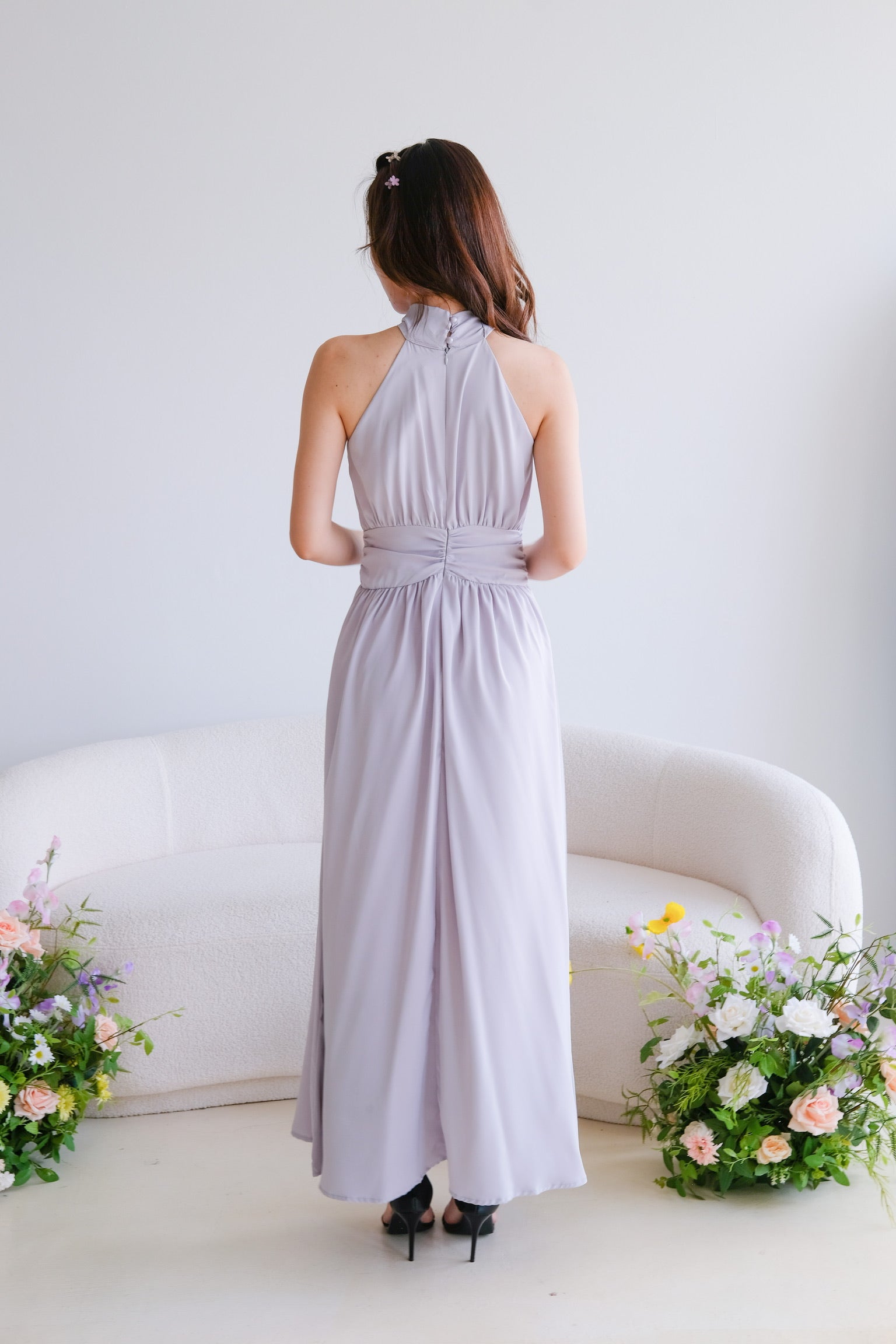 Fiona Halter Flare Maxi Dress (Lavender Haze)