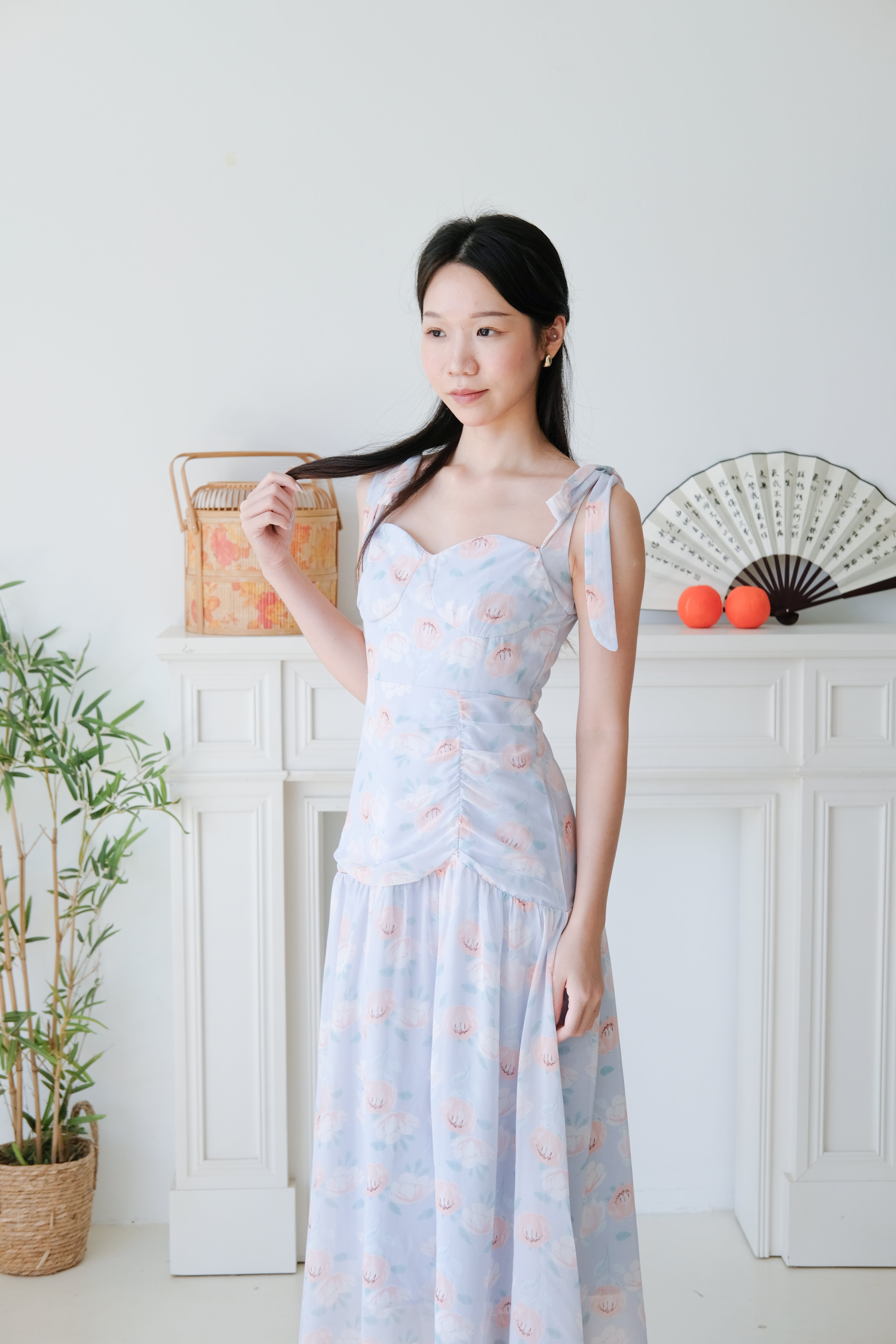 Melody Sweetheart Floral Maxi Dress (Baby Blue)