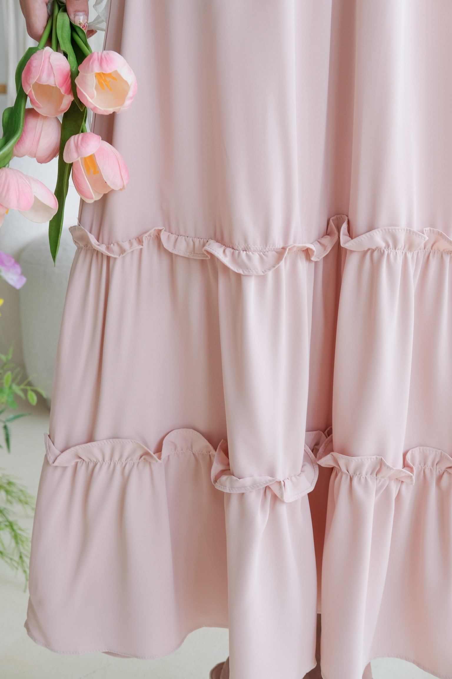 Anna Sweetheart Tube Maxi Dress (Dusty Pink)