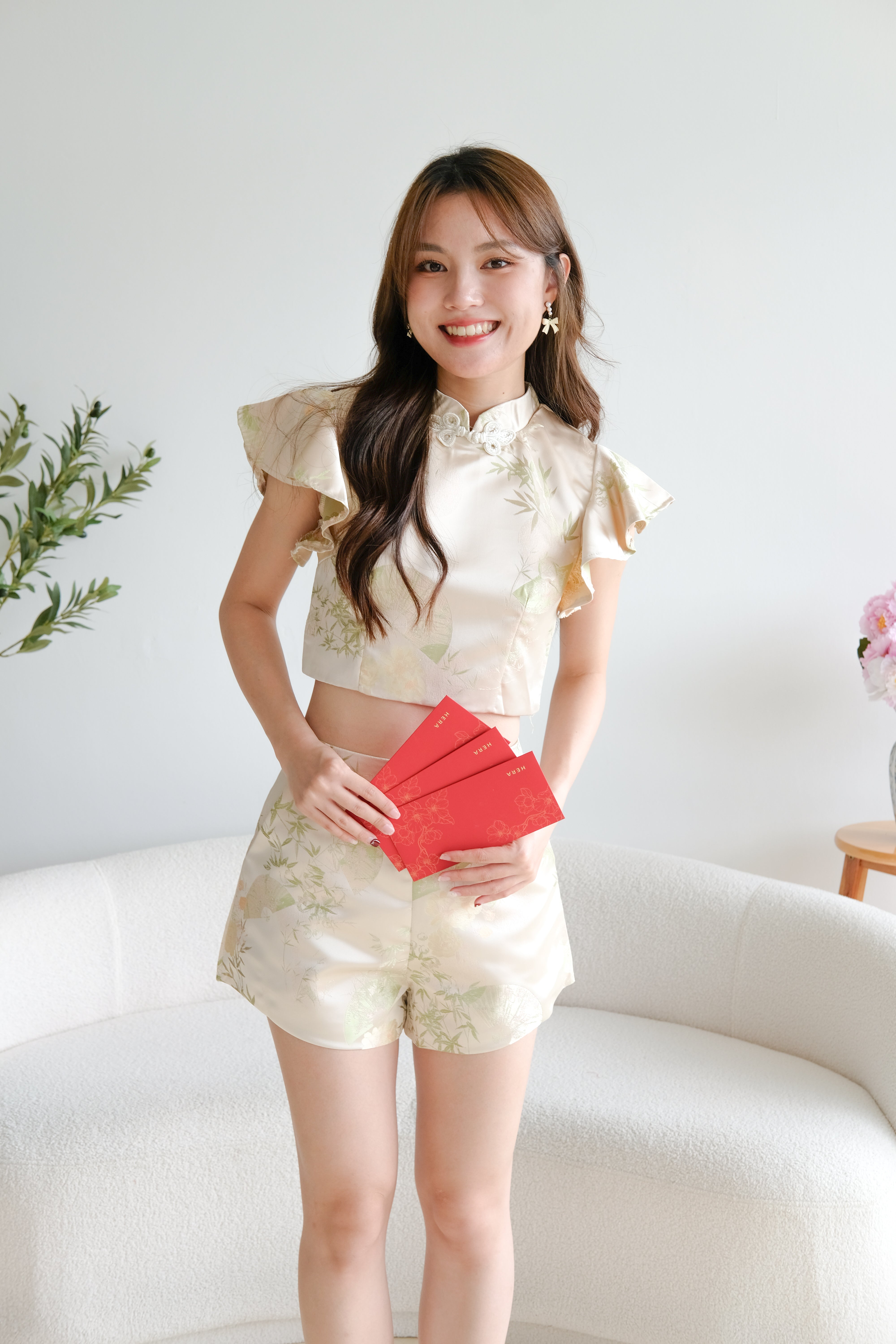 An Qi Cheongsam Set (Champagne Beige)