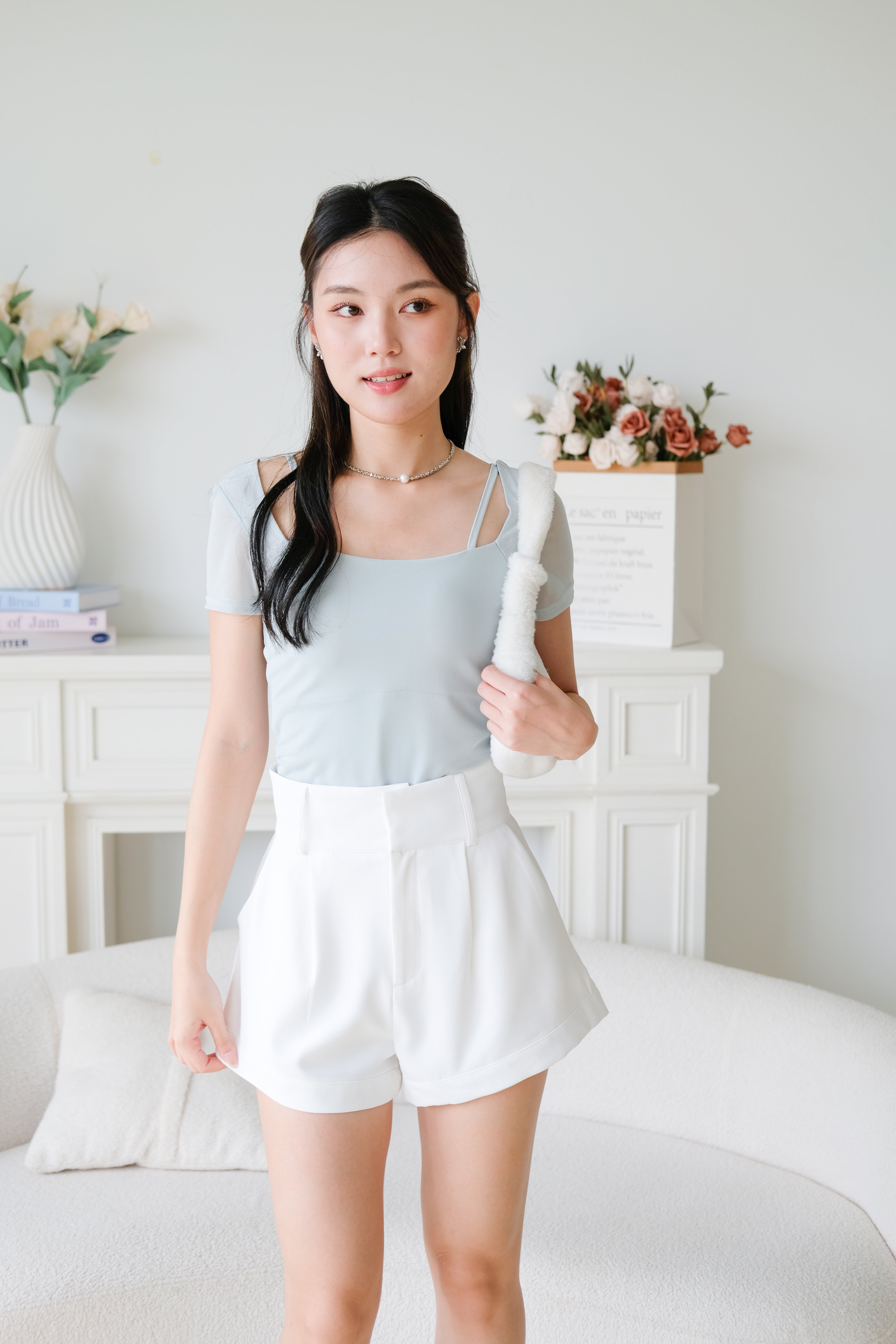 Giana Mesh Stretchy Padded Top (Mint)