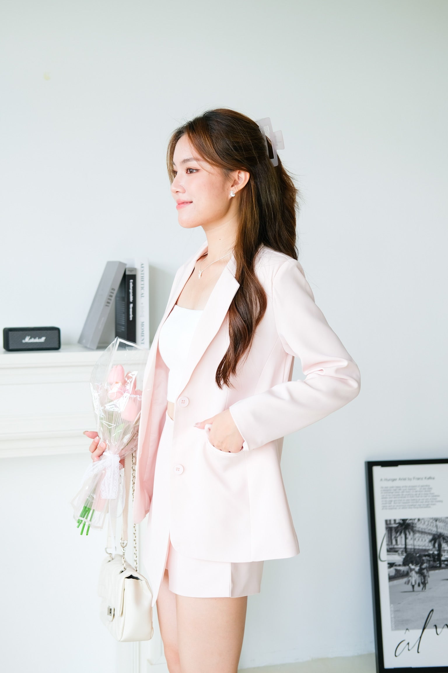 In A Meeting Collared Blazer (Pale Pink)