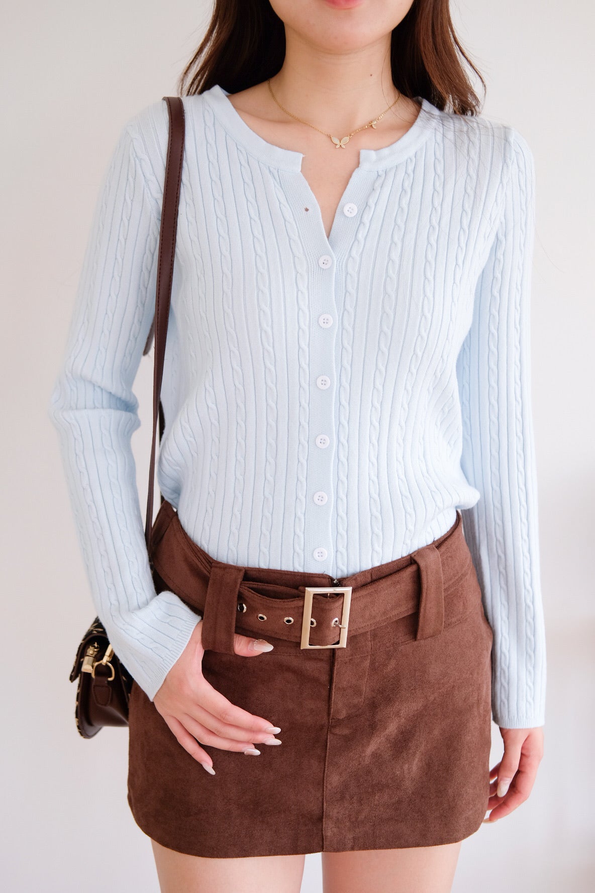 Kendall Belt Low Waist Skorts (Mocha)