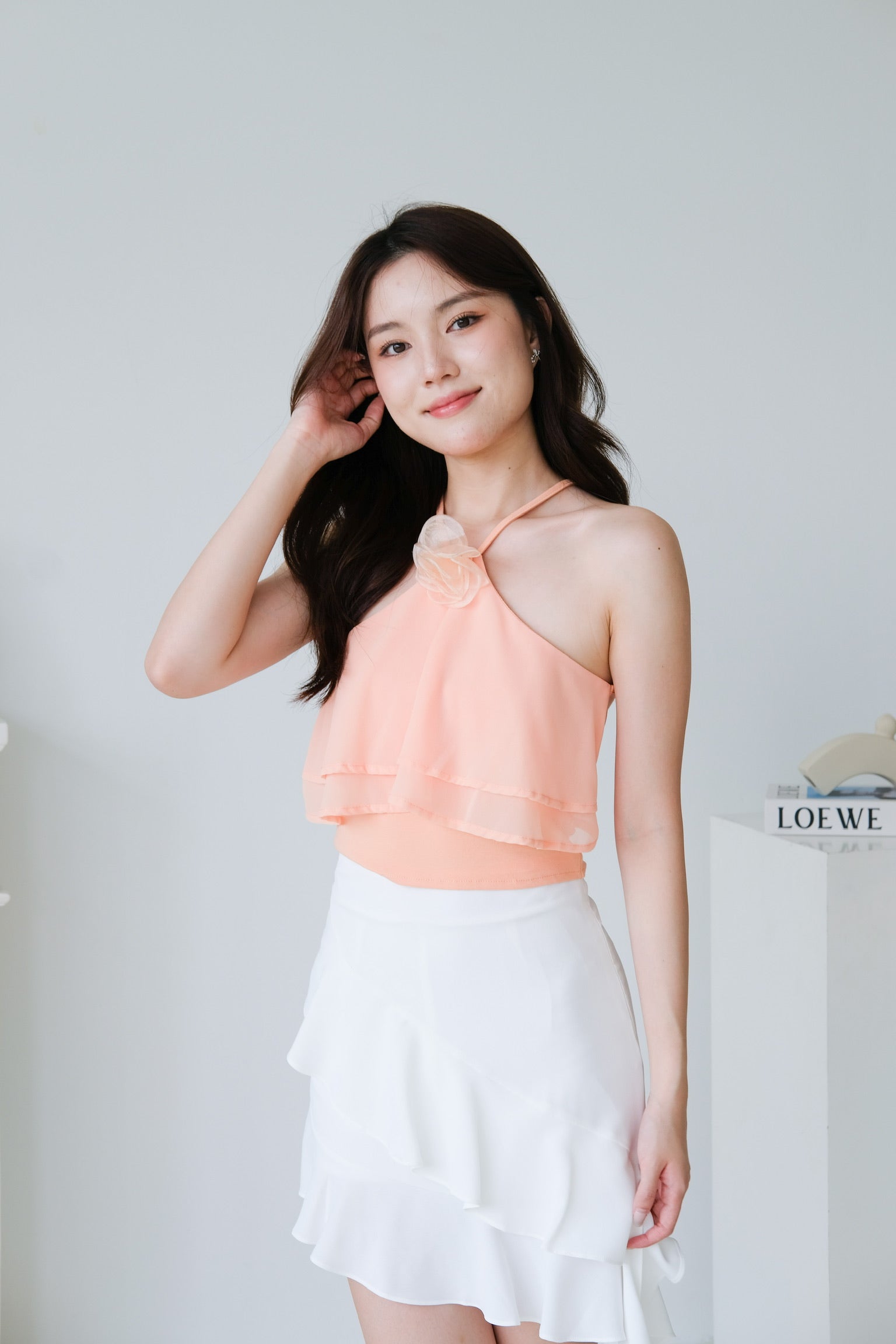 Ariel Rose Flutter Crop (Orange)