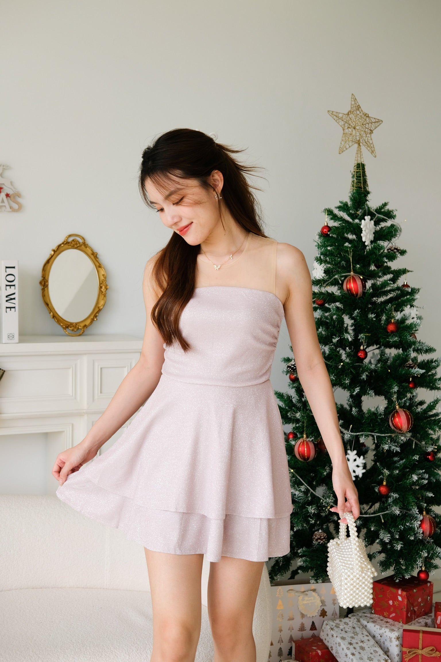 Verna Skate Flare Dress (Powder Pink)