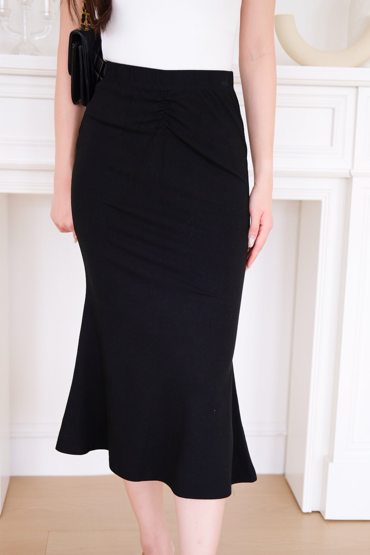 Sienna Cotton Maxi Skirt (Black)