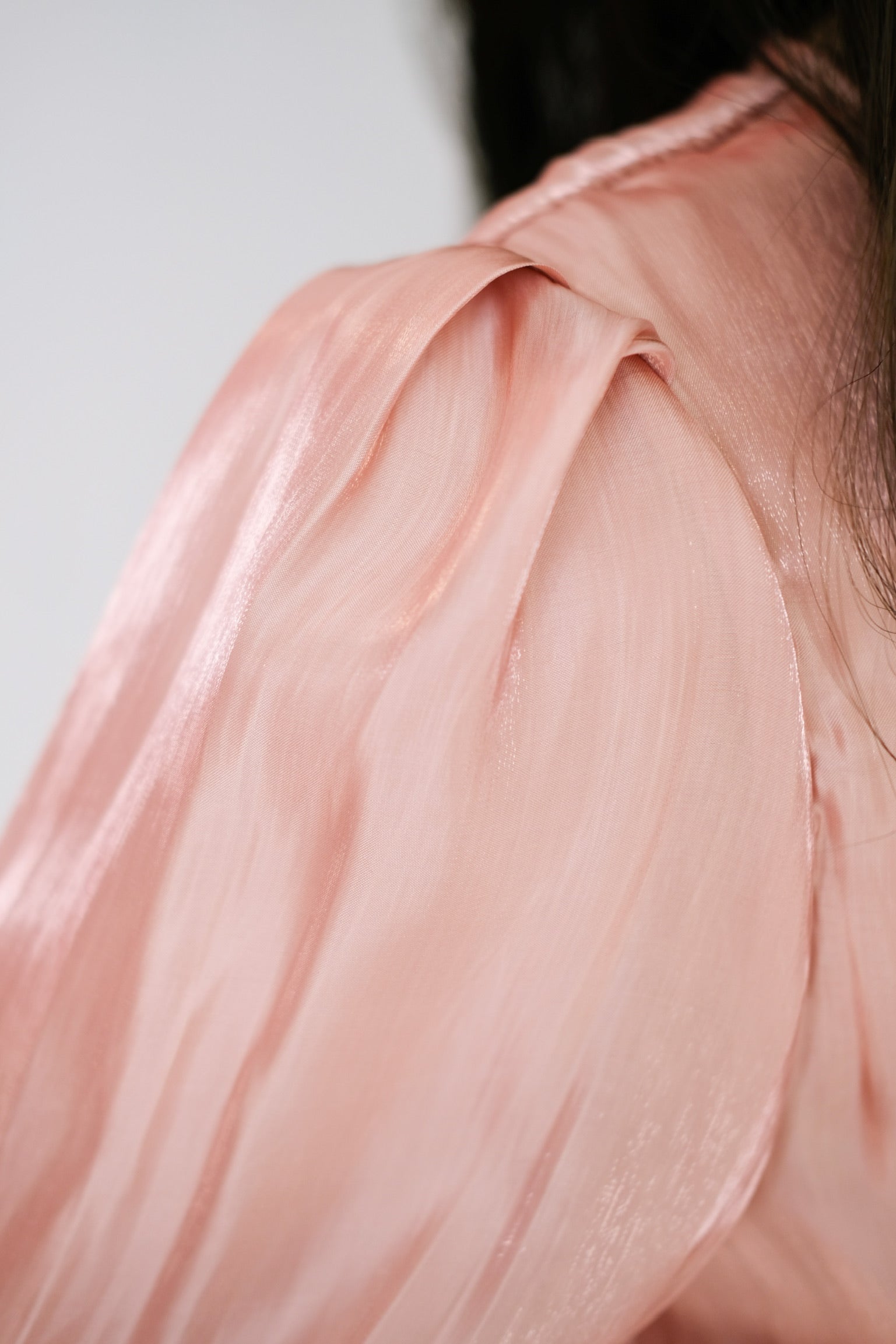 Zandra Gloss Satin Blouse (Champagne Pink)