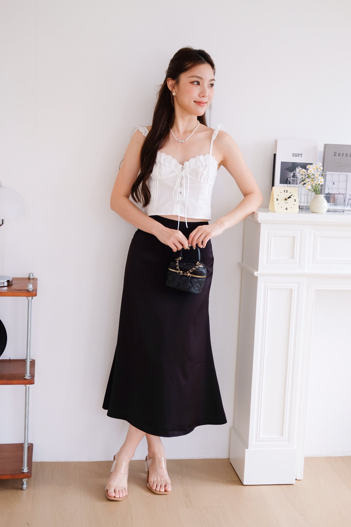 Belle Eyelet Coquette Crop Top (White)