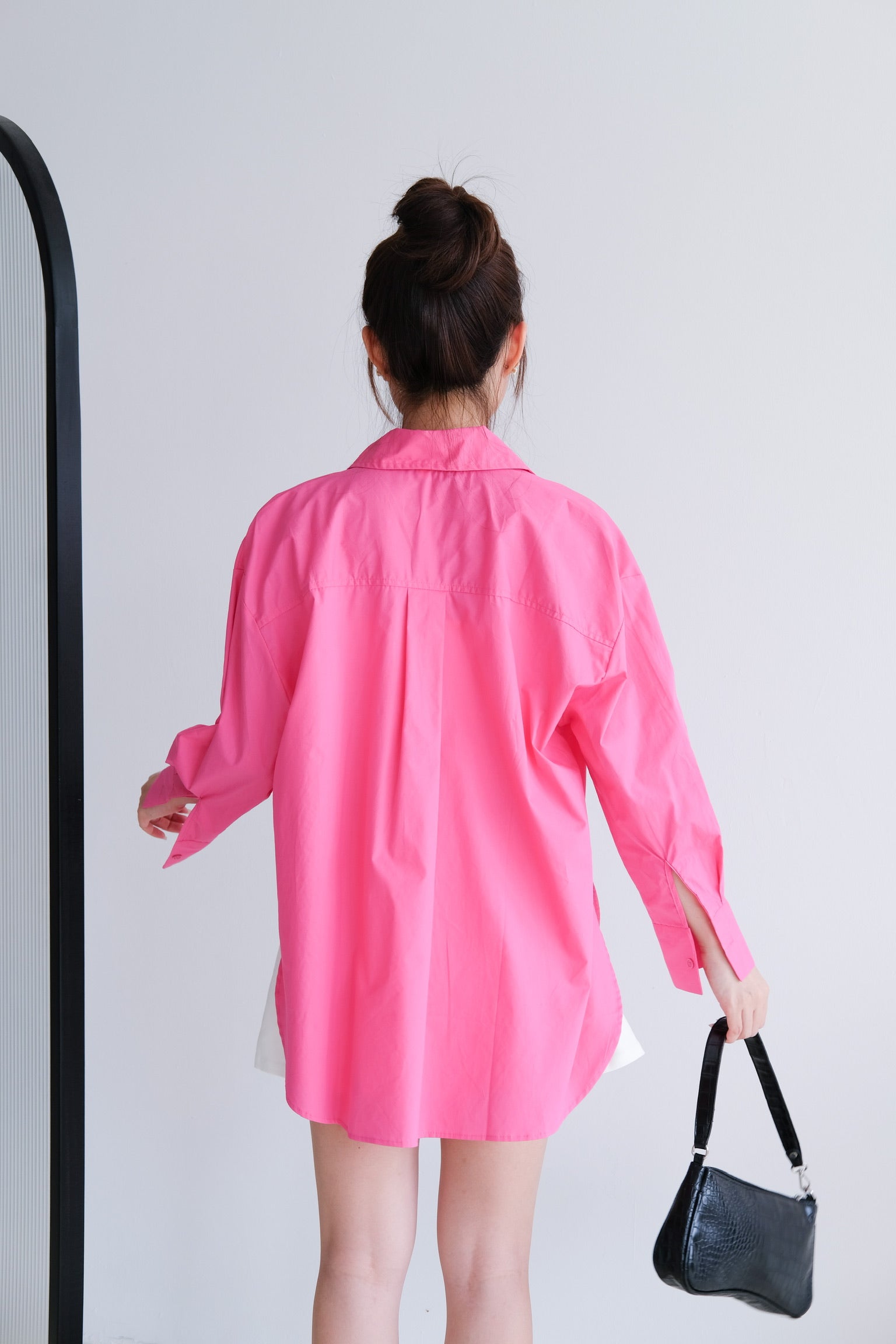 Rileen Boyfriend Oversized Shirt (Dark Pink)