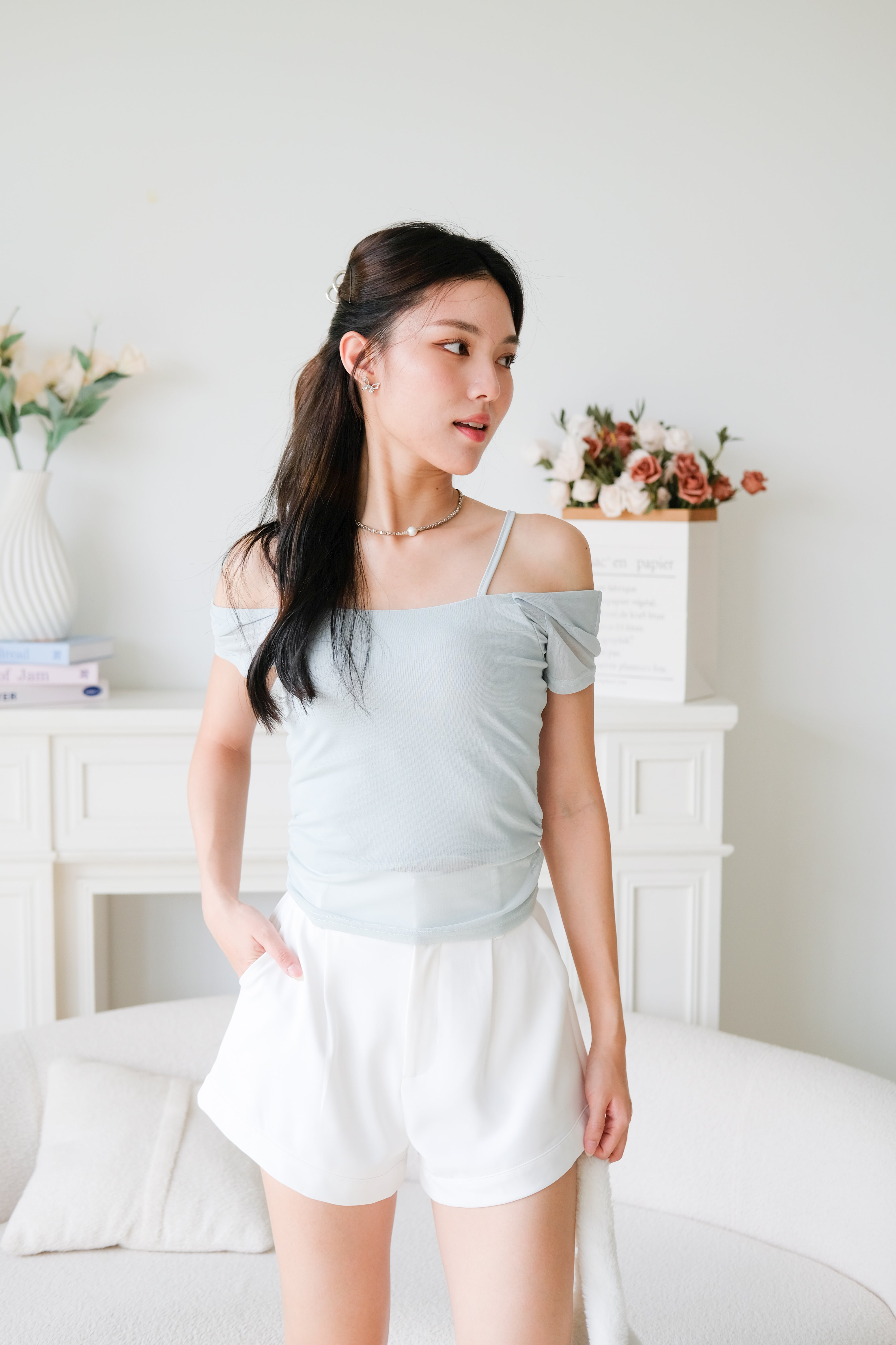 Giana Mesh Stretchy Padded Top (Mint)