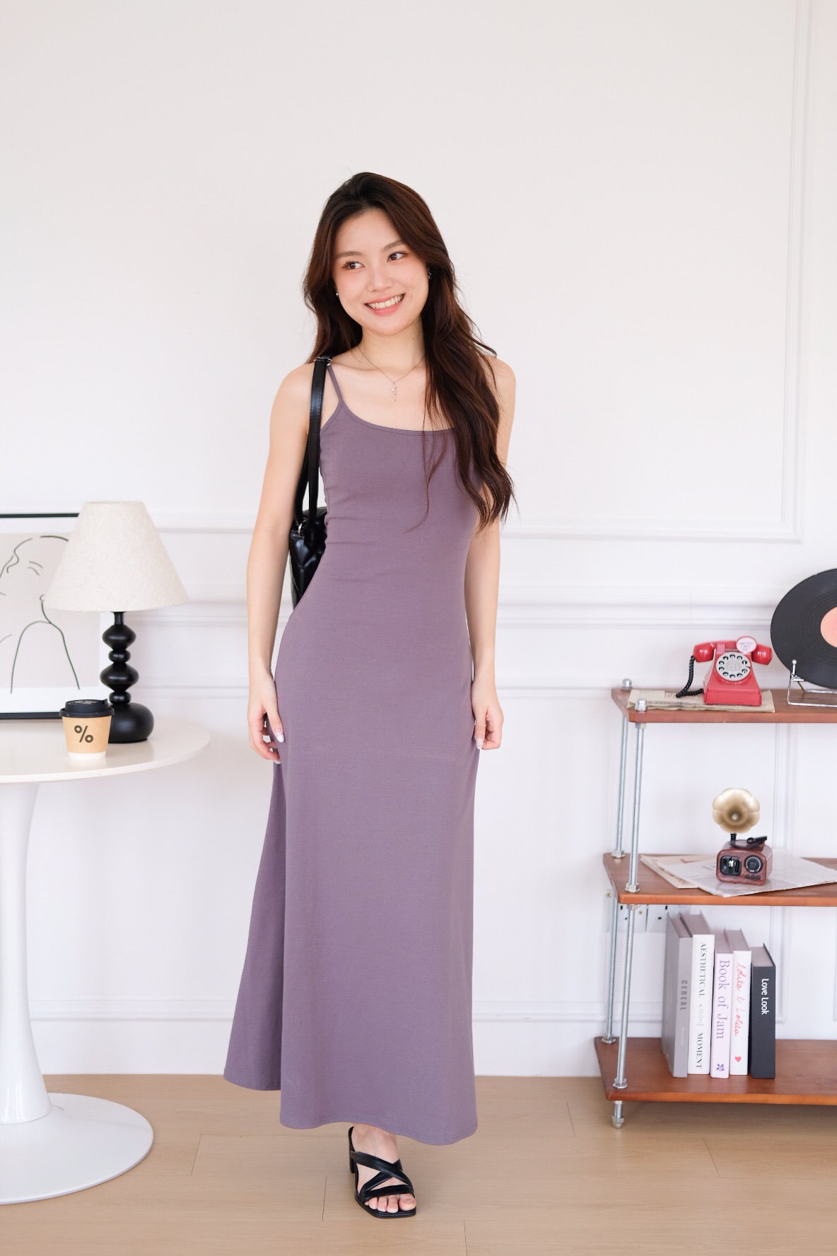 Avery Padded Skater Maxi Dress (Steel Grey)
