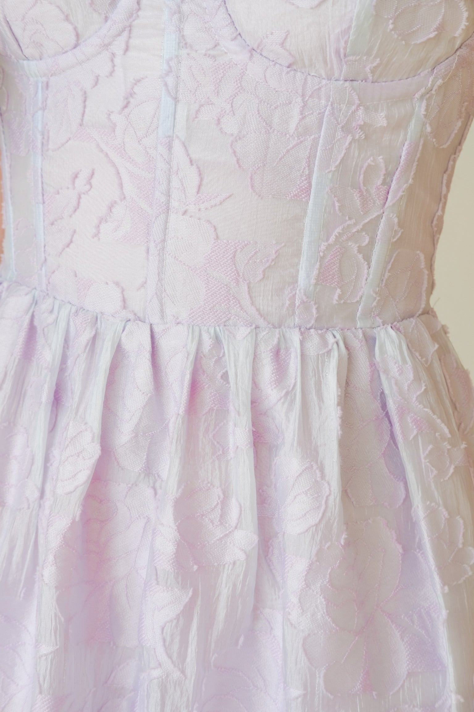 Natalia Floral Organza Midaxi Dress (Lilac)