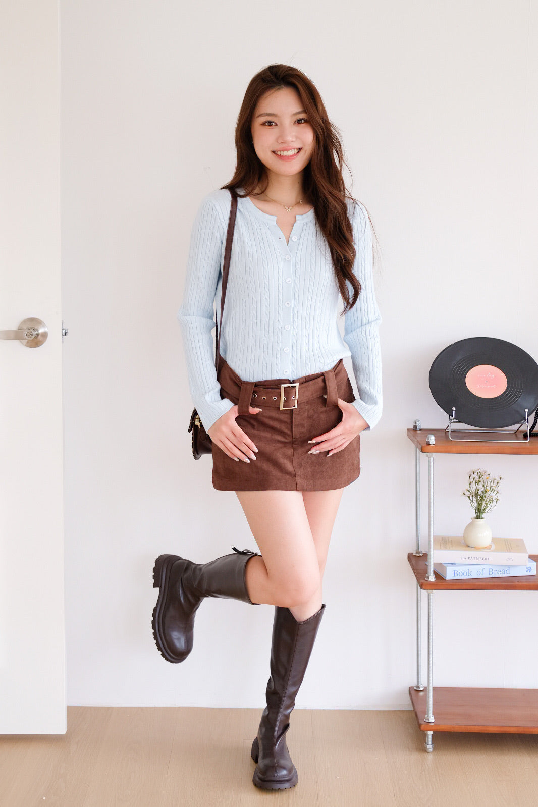Sharlyn Cable Knit Cardigan (Sky Blue)
