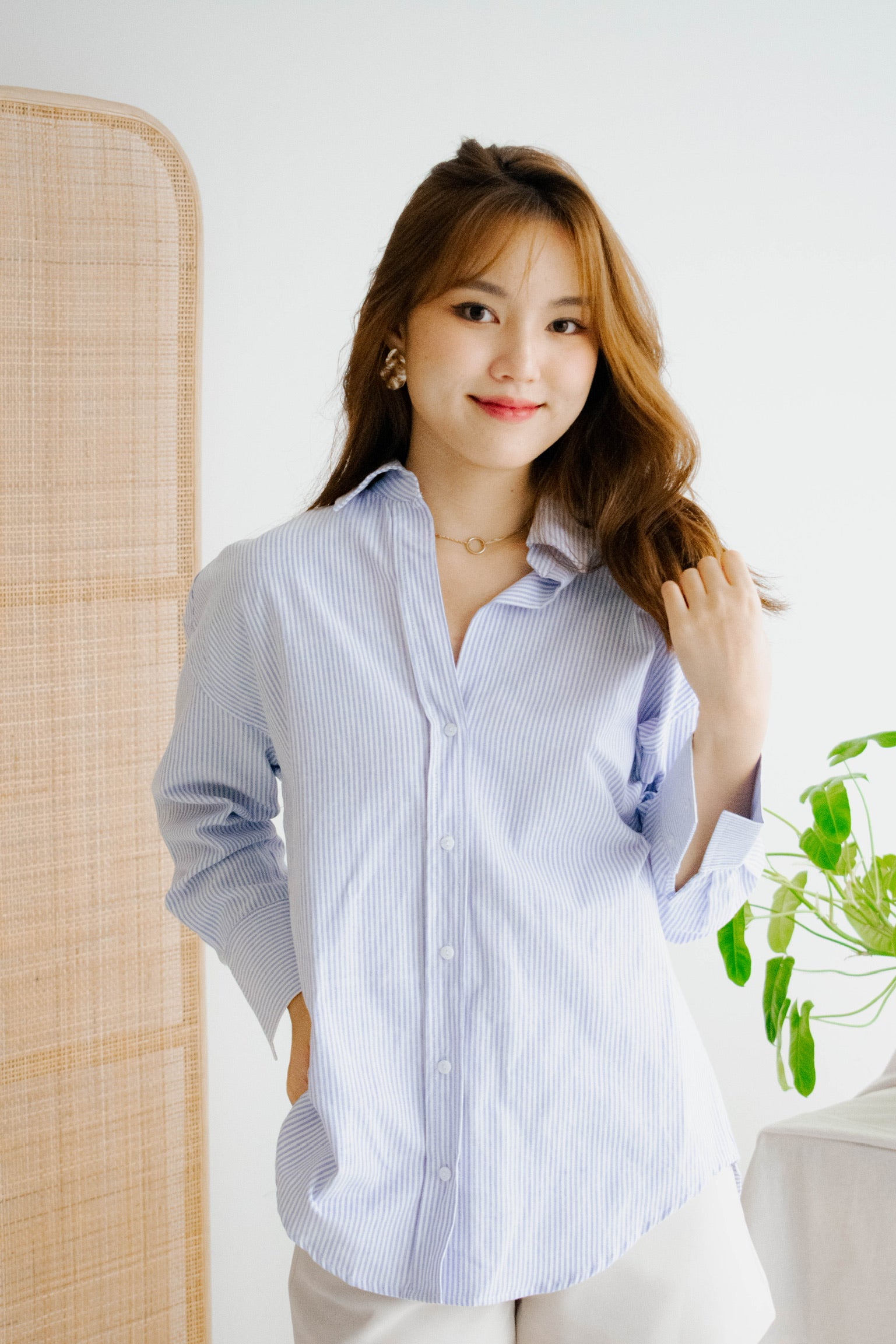 Sanford Boyfriend Shirt (Blue Stripes)