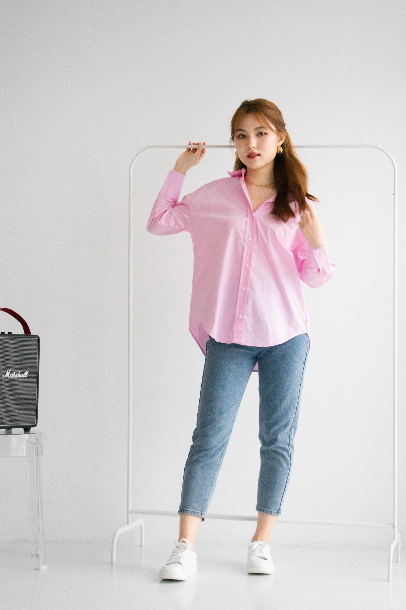 Sanford Boyfriend Shirt (Flamingo Pink)