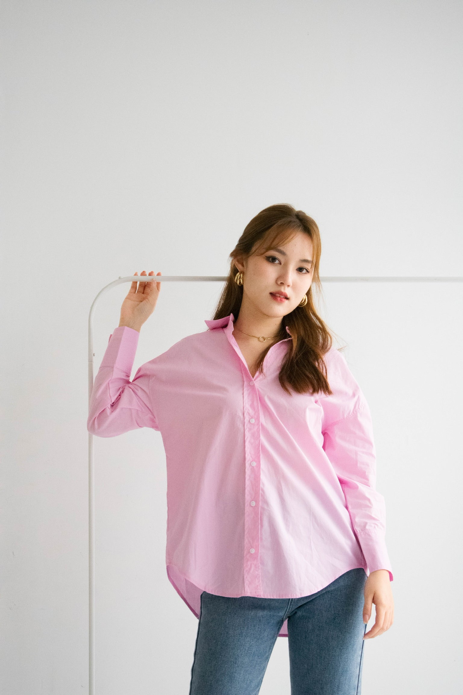 Sanford Boyfriend Shirt (Flamingo Pink)