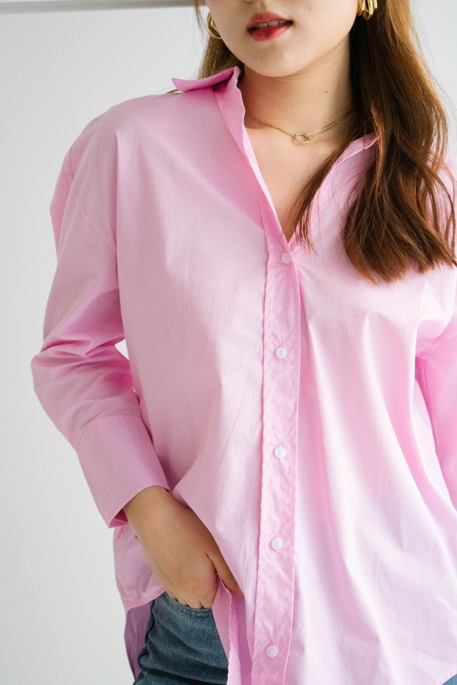 Sanford Boyfriend Shirt (Flamingo Pink)