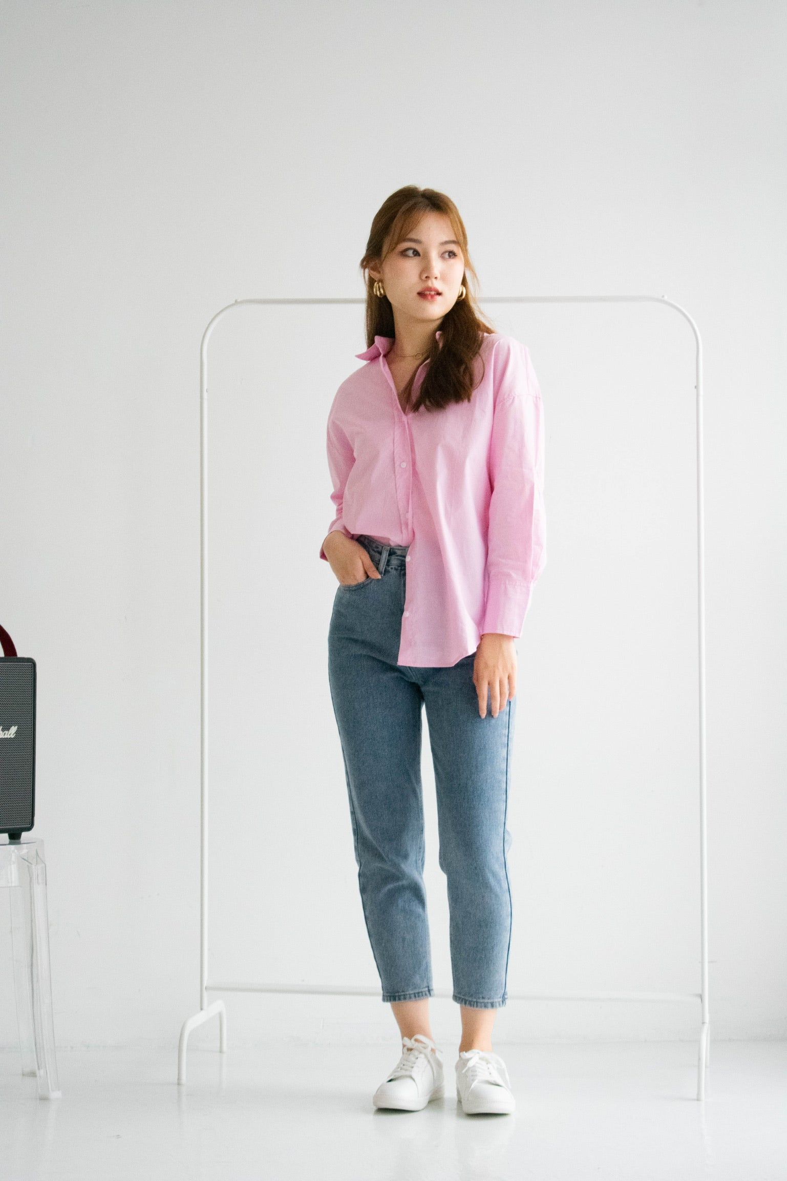 Sanford Boyfriend Shirt (Flamingo Pink)