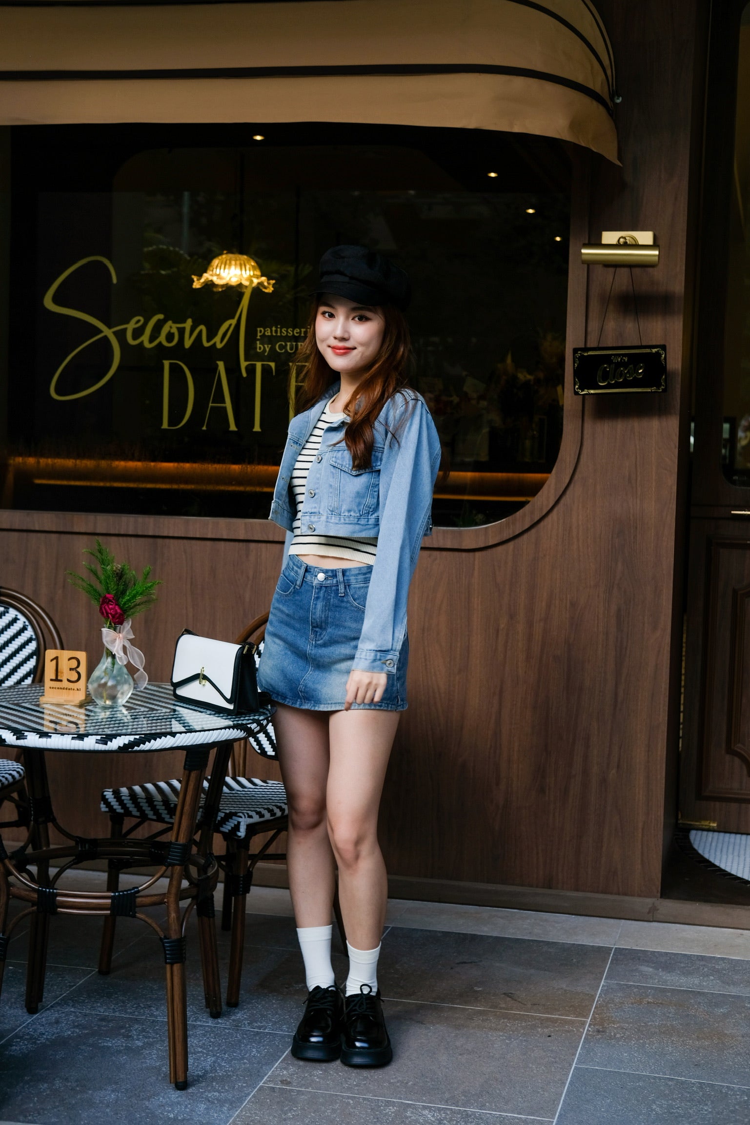 Athena Denim Cropped Jacket (Light Blue)