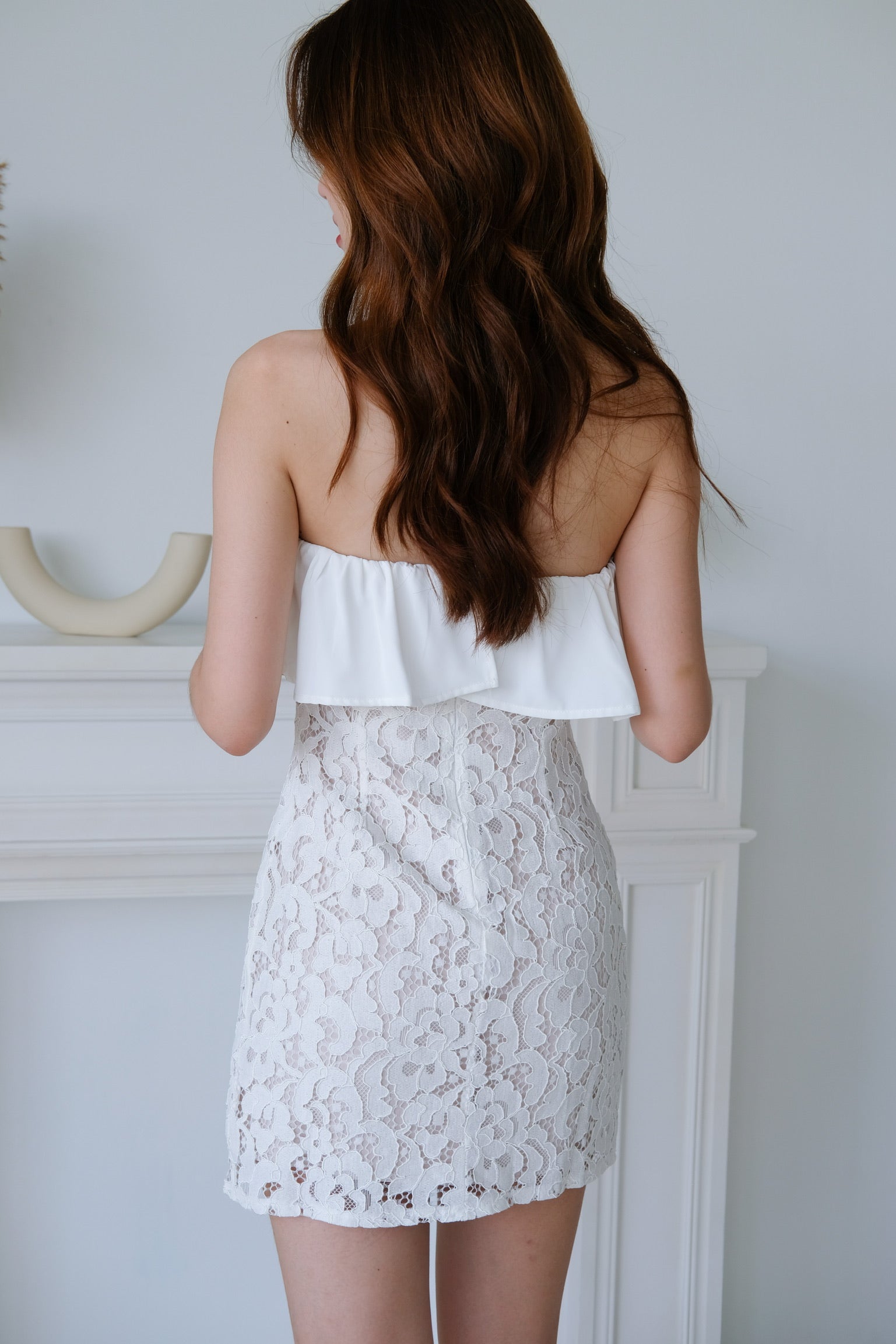 Sora Lace Dinner Dress (White)