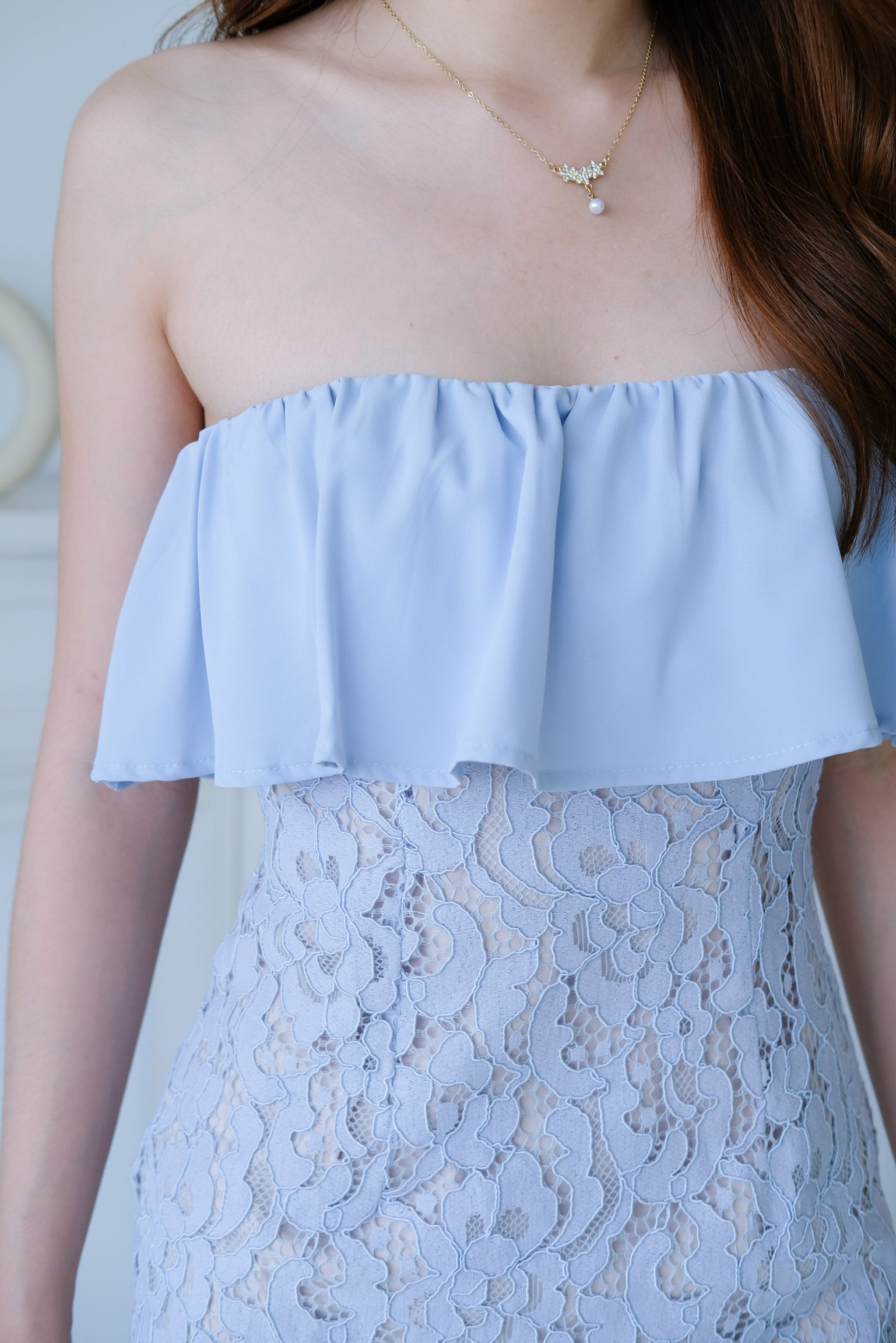 Sora Lace Dinner Dress (Blue)