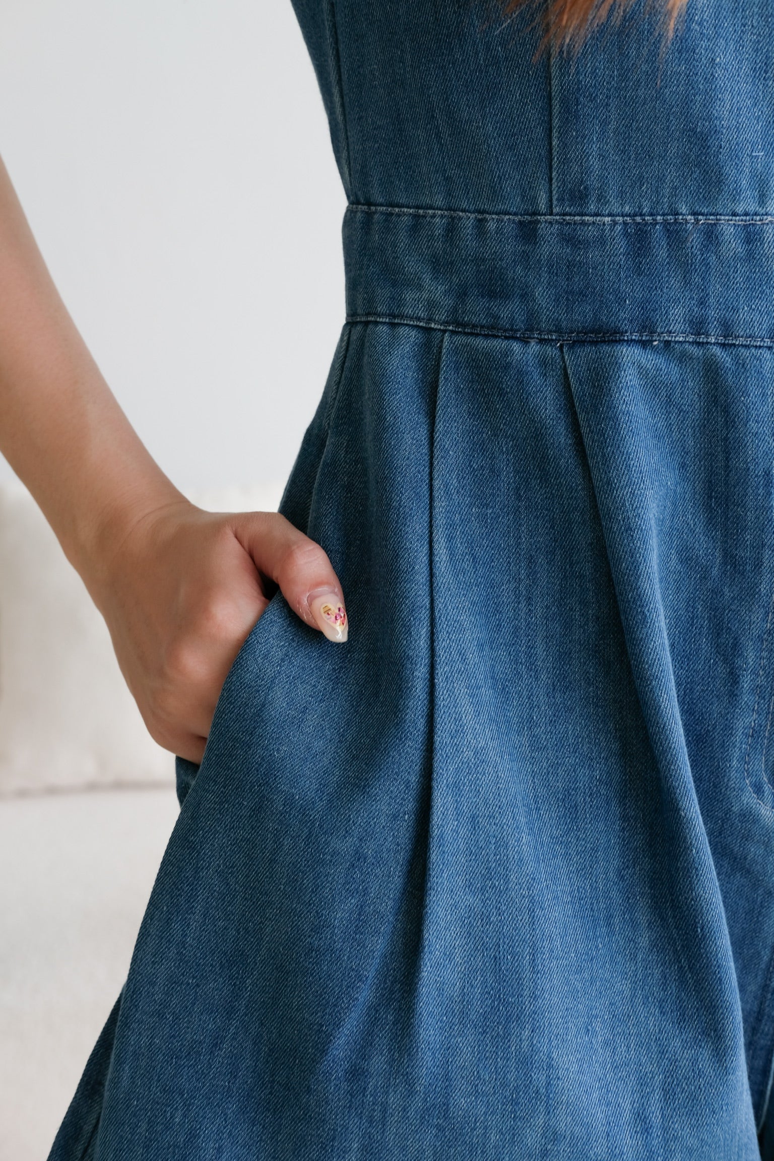 Elemental Collared Denim Romper (Midnight Blue)