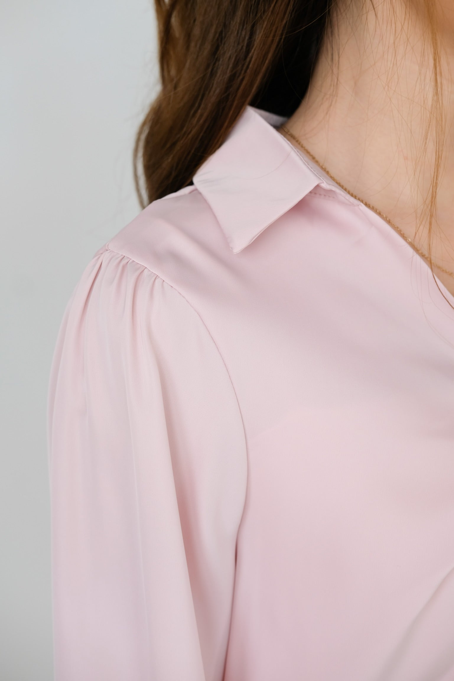 Paige Twist Satin Blouse (Light Pink)