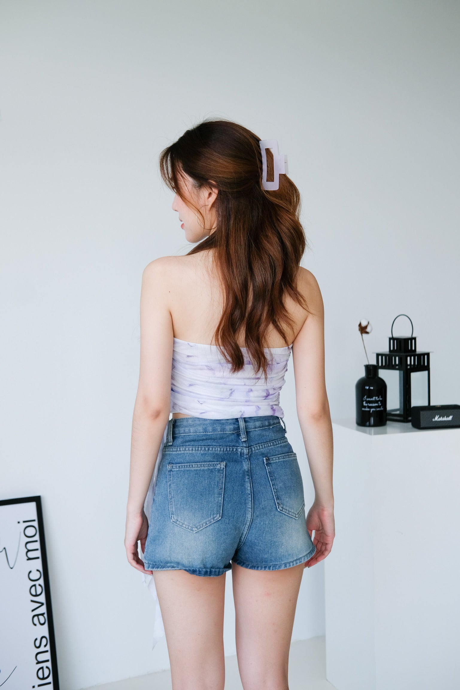 Jess Floral Ruffle Tube (Pastel Purple)