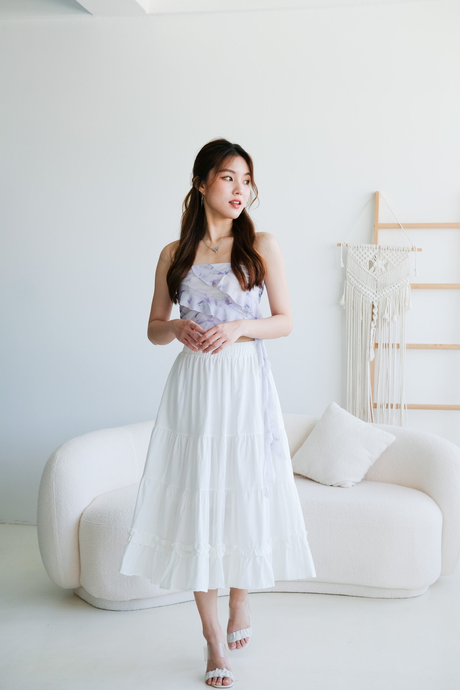 Jess Floral Ruffle Tube (Pastel Purple)
