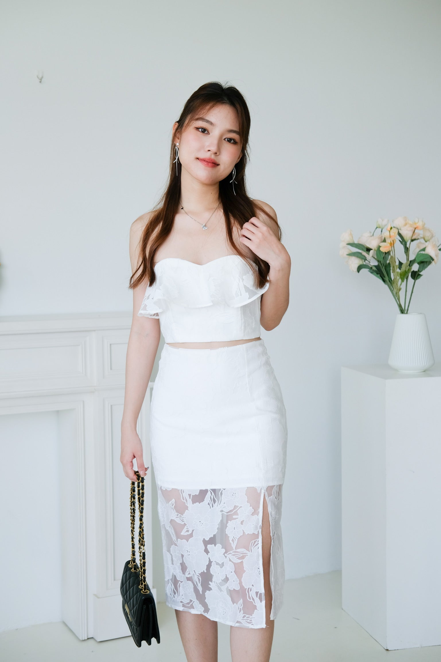 Celine Floral Dinner Set (White)